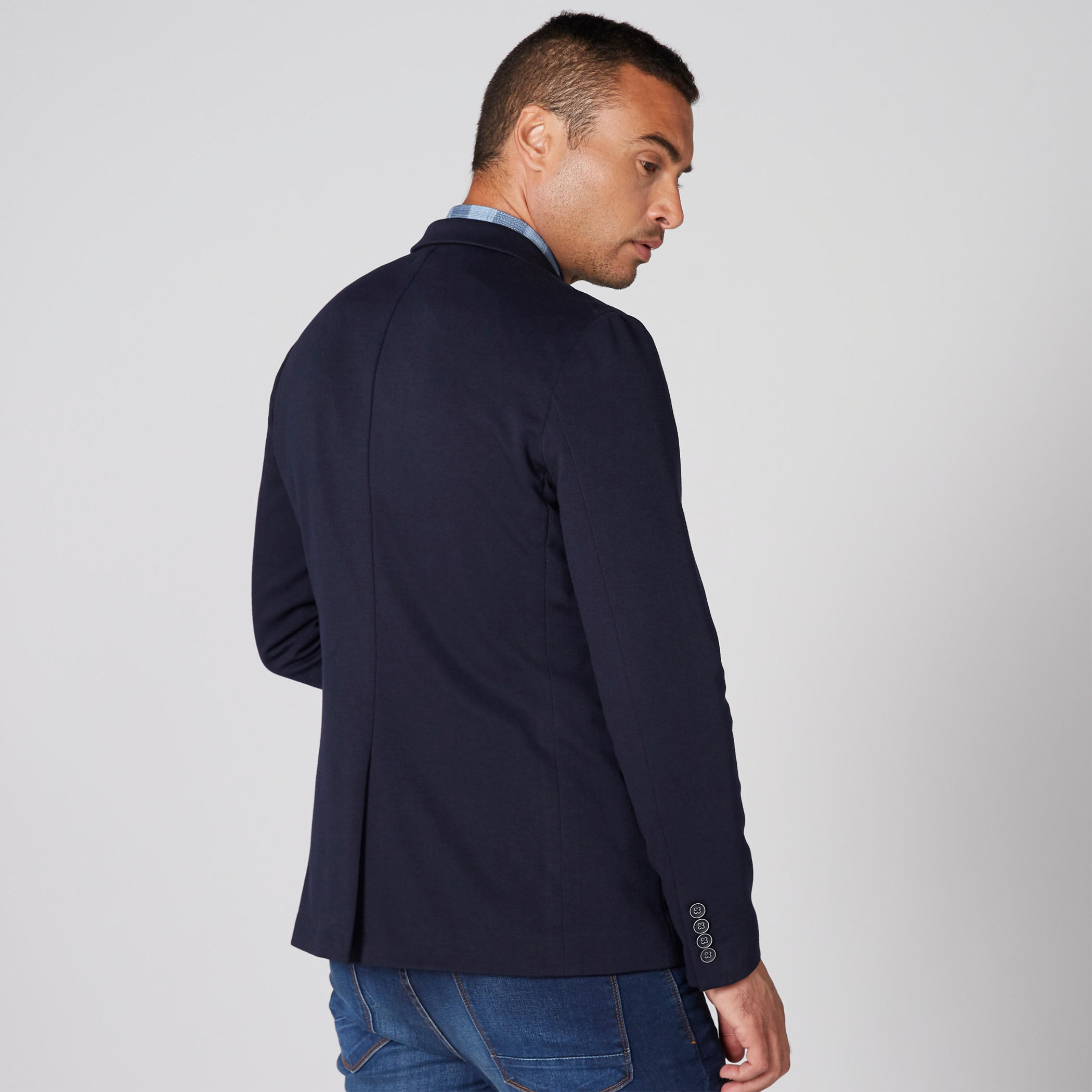 جاكيت بليزر بارز الملمس بأكمام طويلة وزر إغلاق وجيوب-men-winterwear-jacketsandblazers-image-2