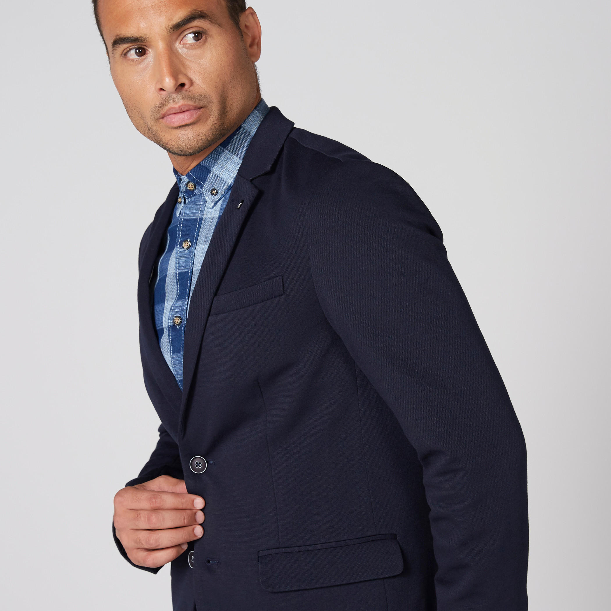 جاكيت بليزر بارز الملمس بأكمام طويلة وزر إغلاق وجيوب-men-winterwear-jacketsandblazers-image-4