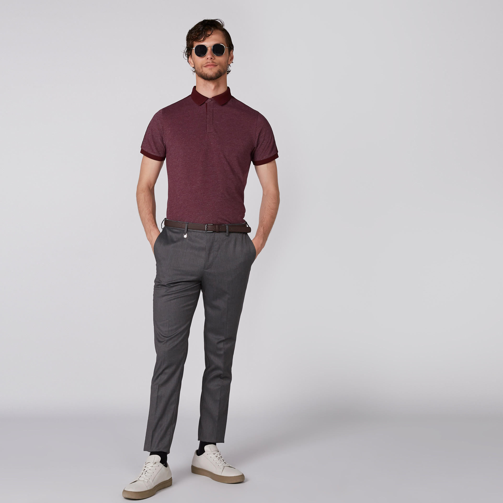 Polo Neck T-Shirt with Short Sleeves and Tape Detail-men-clothing-tshirtsandpolos-polos-image-7