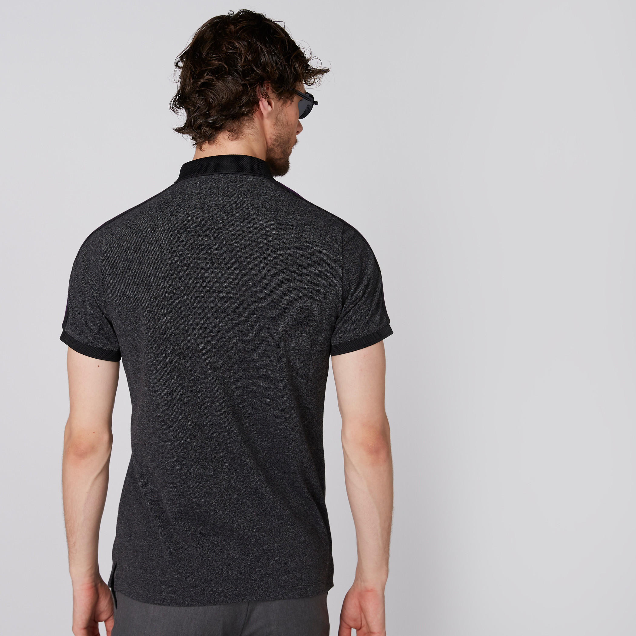 Polo Neck T-Shirt with Short Sleeves and Tape Detail-men-clothing-tshirtsandpolos-polos-image-11