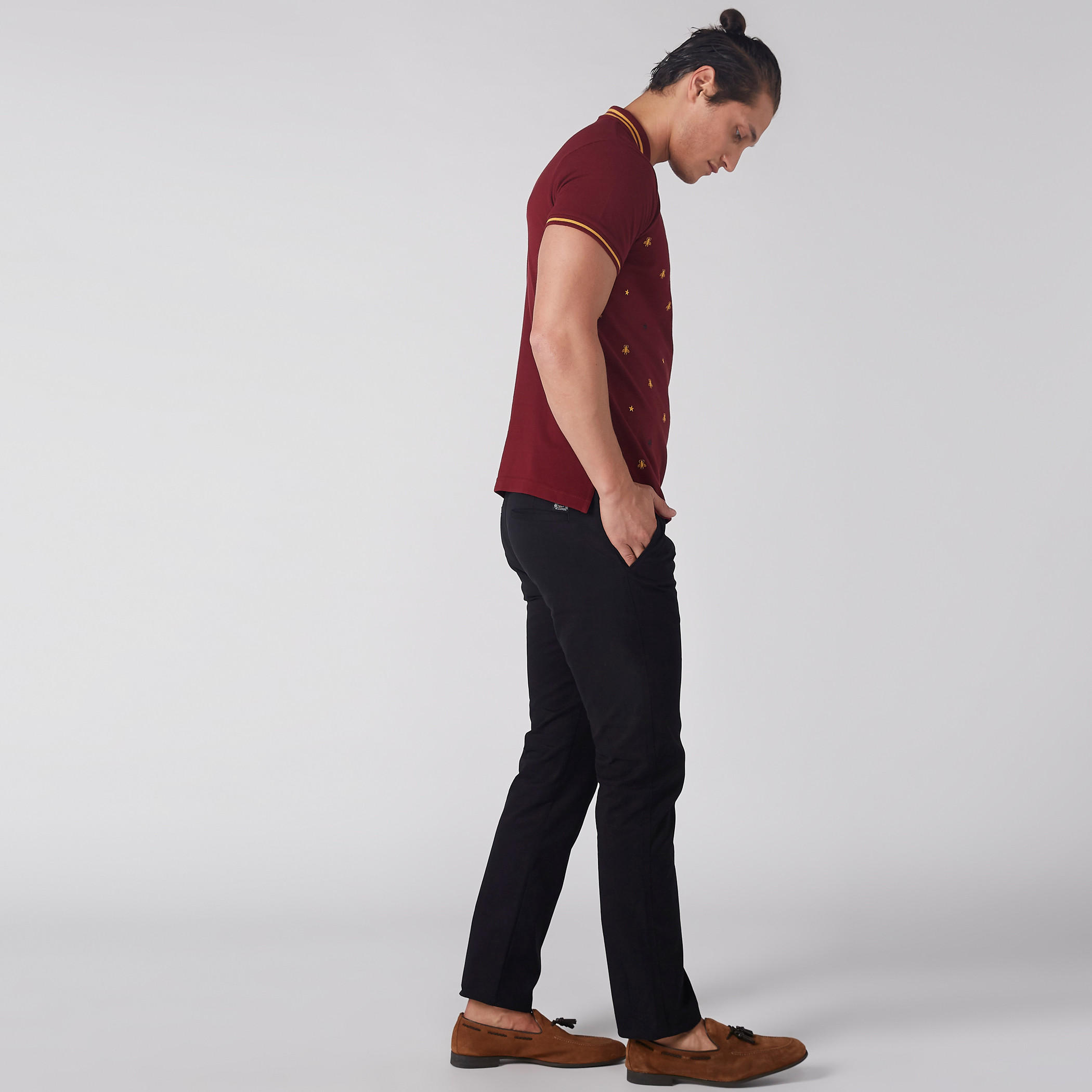 تيشيرت مطرّز بياقة بولو وأكمام قصيرة-men-clothing-tshirtsandpolos-polos-image-3