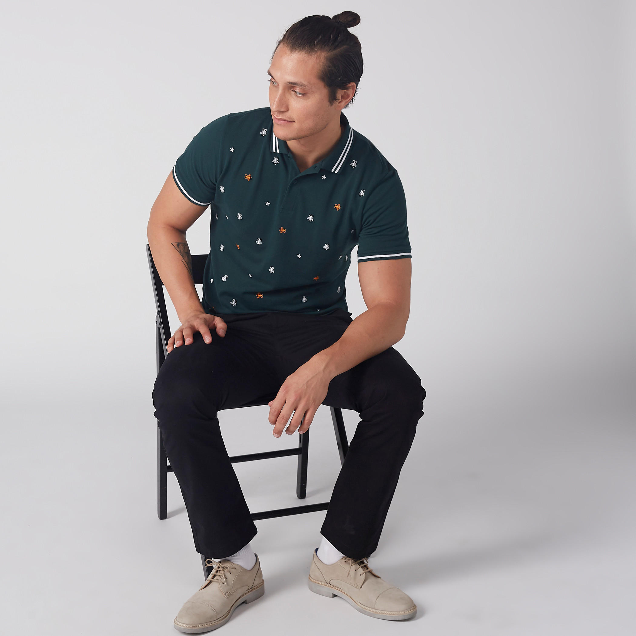 تيشيرت مطرّز بياقة بولو وأكمام قصيرة-men-clothing-tshirtsandpolos-polos-image-3