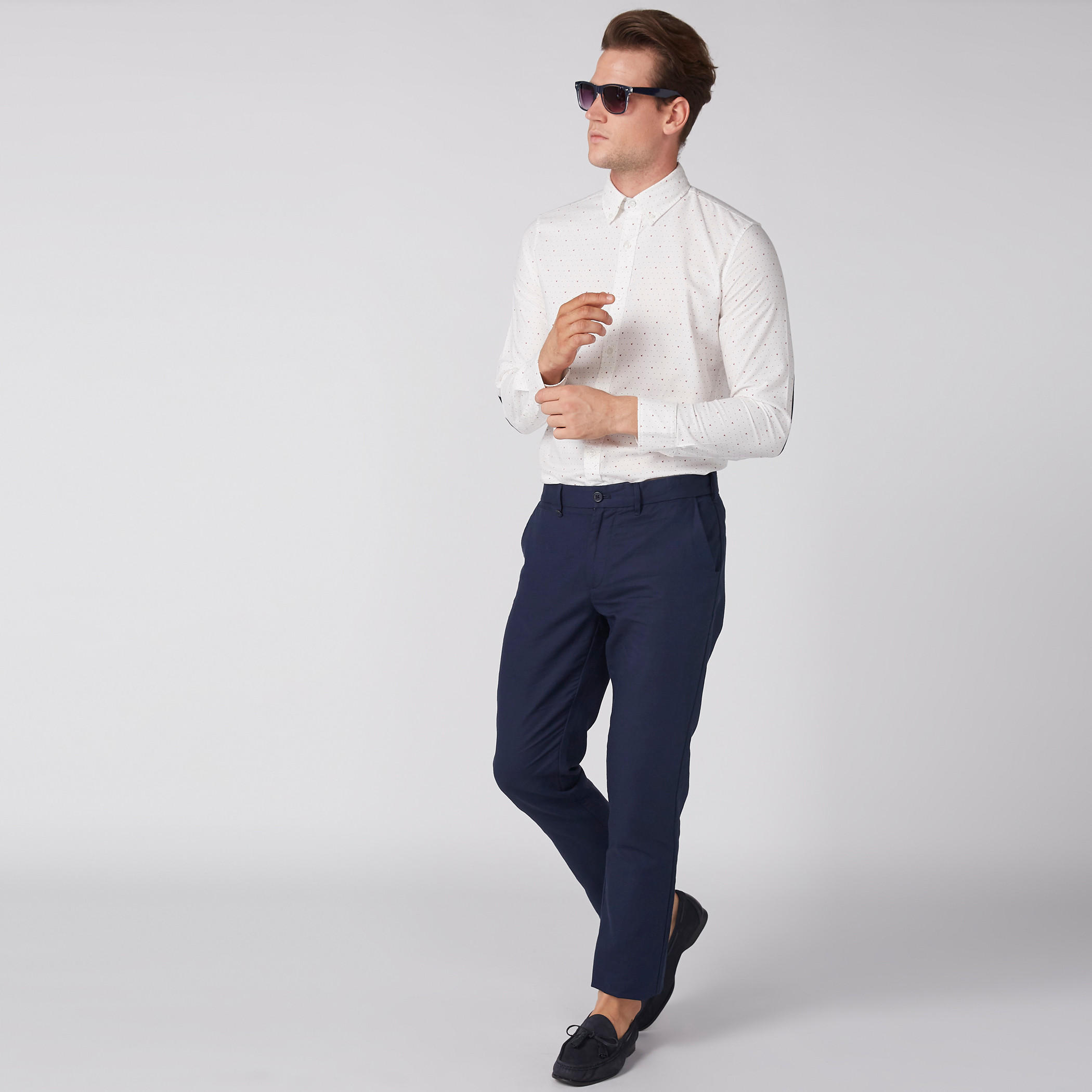 Printed Shirt with Elbow Patch Long Sleeves and Complete Placket-men-clothing-shirts-image-5