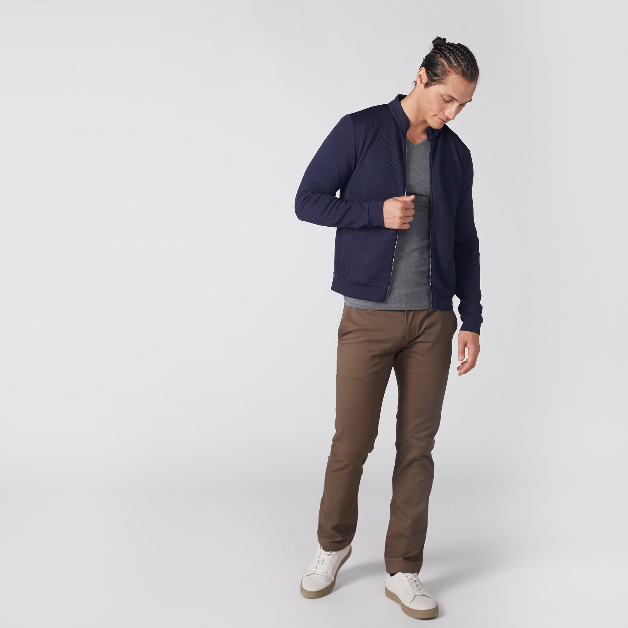 جاكيت بارز الملمس بأكمام طويلة وسحّاب إغلاق وجيوب-men-clothing-jacketsandblazers-jackets-image-2