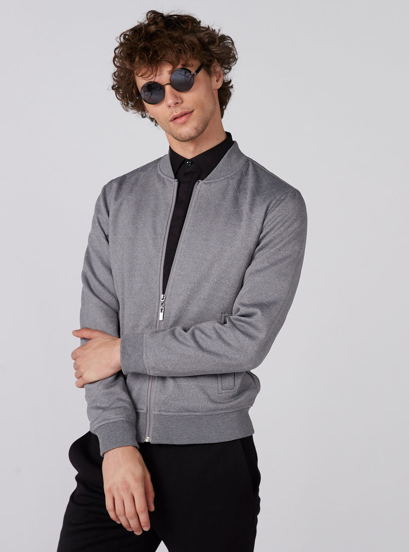 جاكيت بومبر بأكمام طويلة وجيب وسحّاب للإغلاق-men-clothing-jacketsandblazers-jackets-image-1