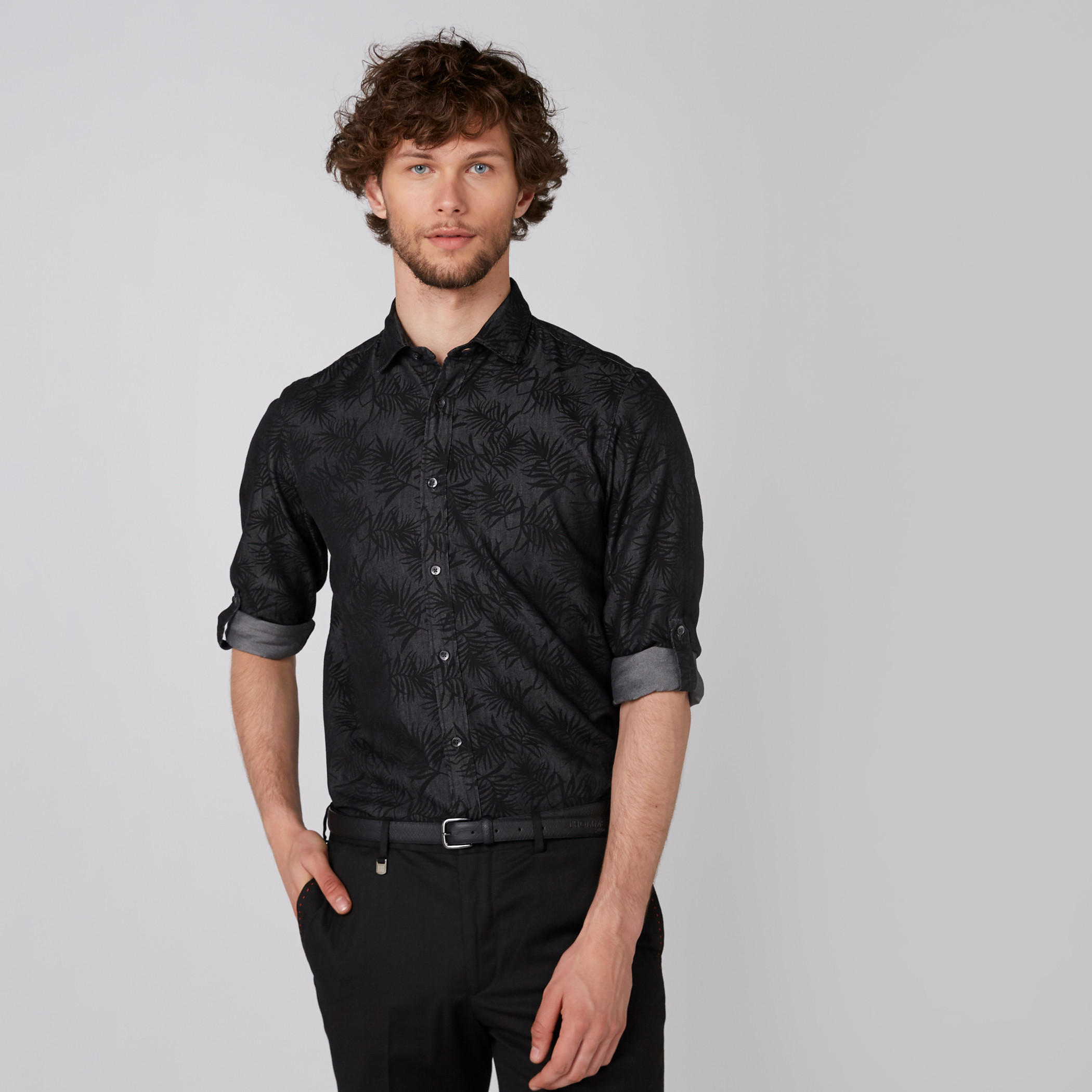 Printed Shirt with Long Sleeves and Complete Placket-men-clothing-shirts-image-1