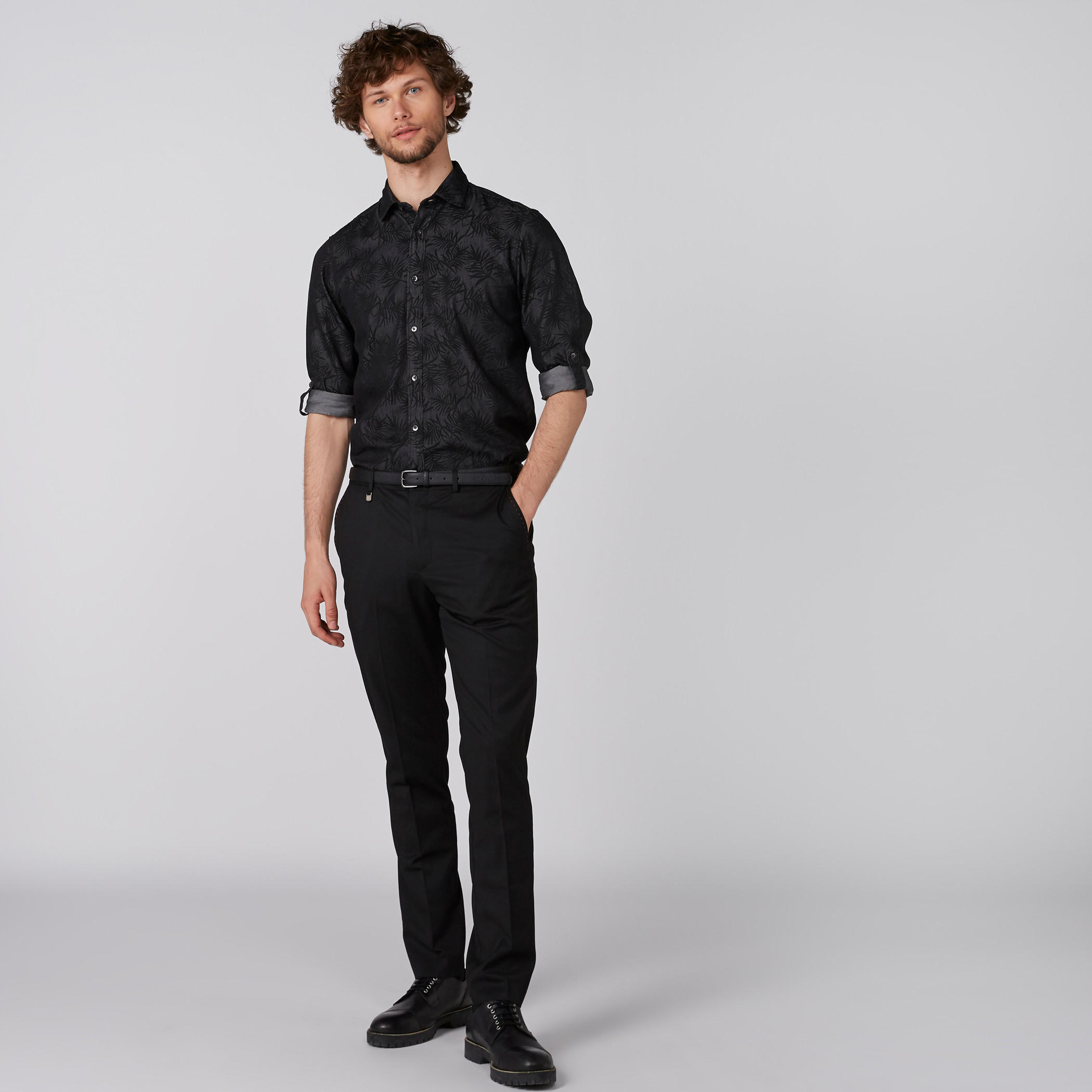 Printed Shirt with Long Sleeves and Complete Placket-men-clothing-shirts-image-2