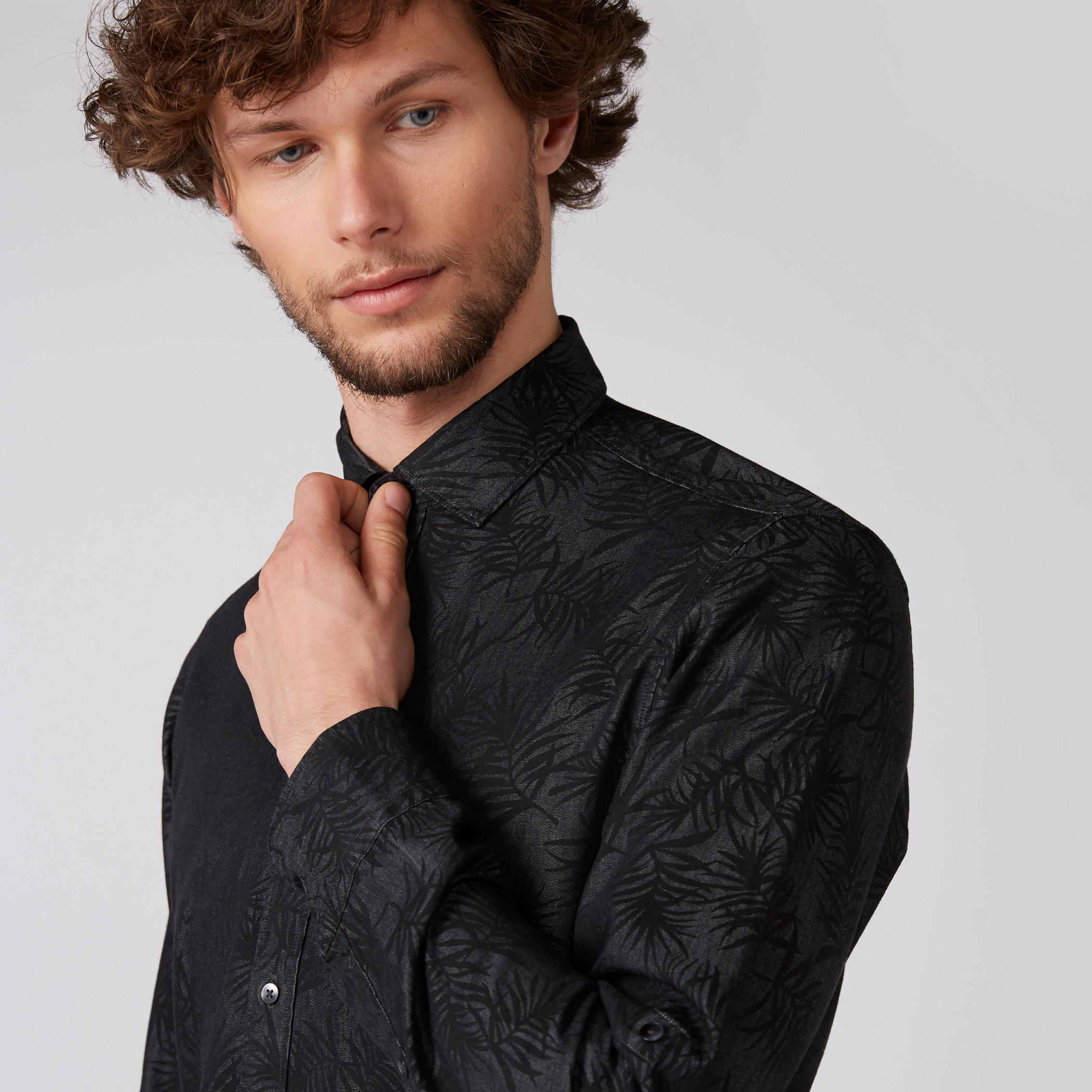 Printed Shirt with Long Sleeves and Complete Placket-men-clothing-shirts-image-3
