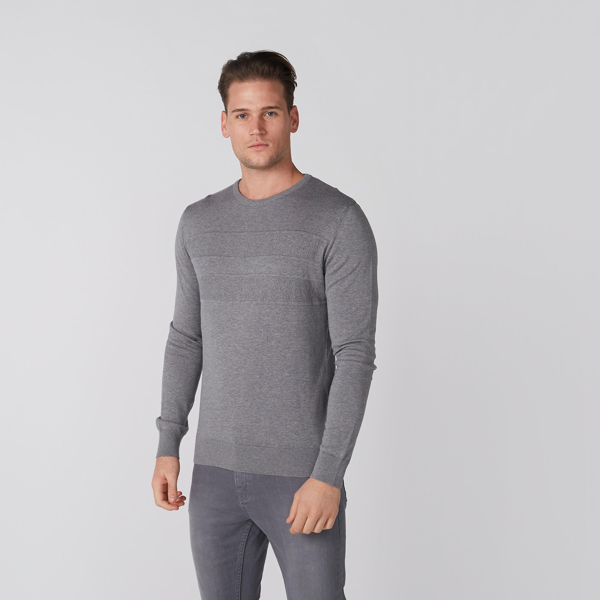 Textured Sweater with Long Sleeves-men-clothing-sweatersandpullovers-image-1