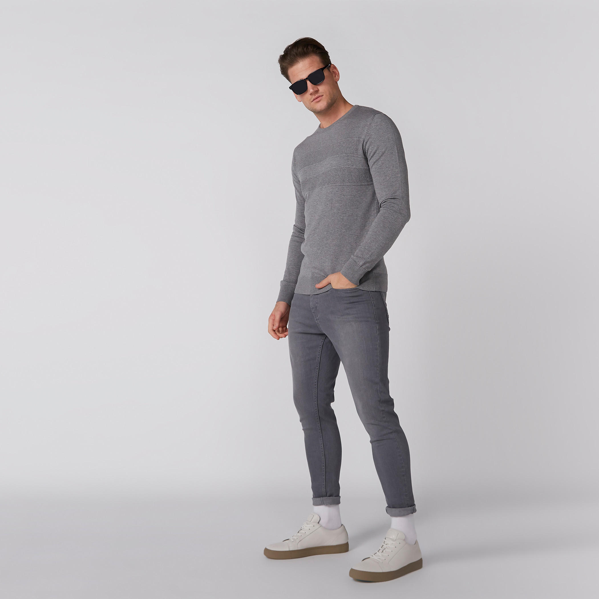 Textured Sweater with Long Sleeves-men-clothing-sweatersandpullovers-image-2