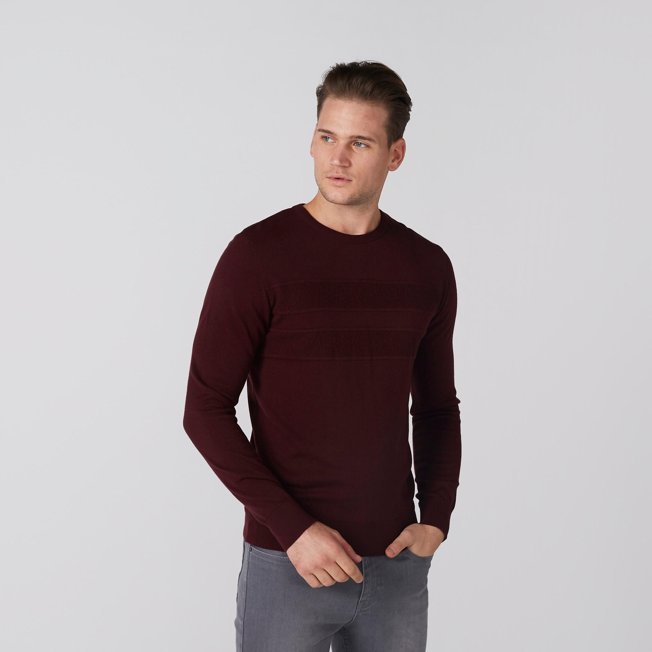 Striped Sweater with Crew Neck and Long Sleeves-men-clothing-sweatersandpullovers-image-1