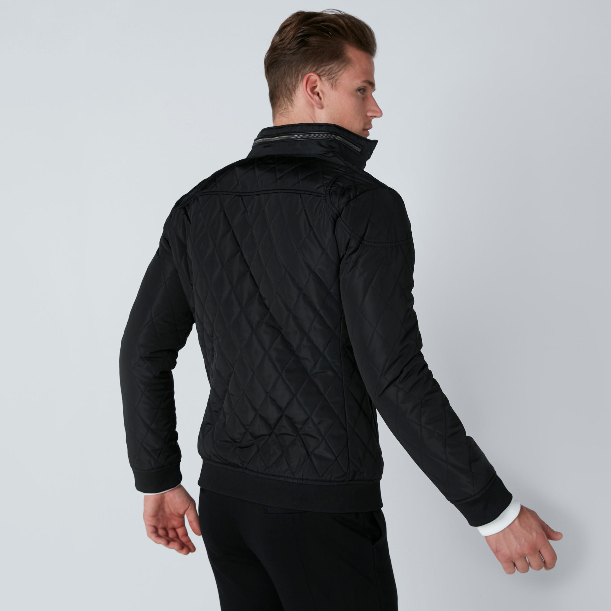 Quilted Bomber Jacket with Long Sleeves and Zip Closure-men-clothing-jacketsandblazers-jackets-image-2