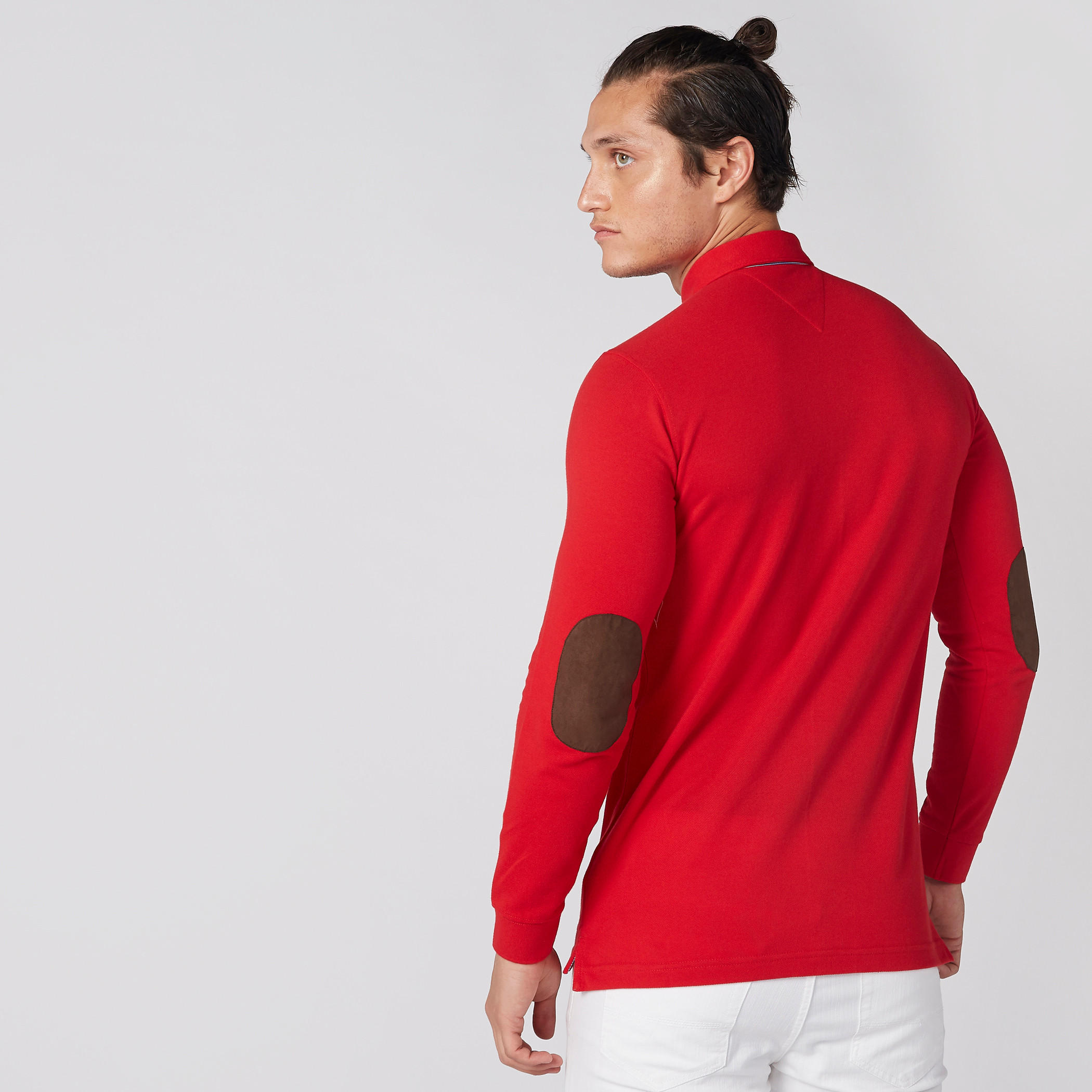 تيشيرت بياقة بولو وأكمام طويلة ورقعة على المرفق-men-clothing-tshirtsandpolos-polos-image-3