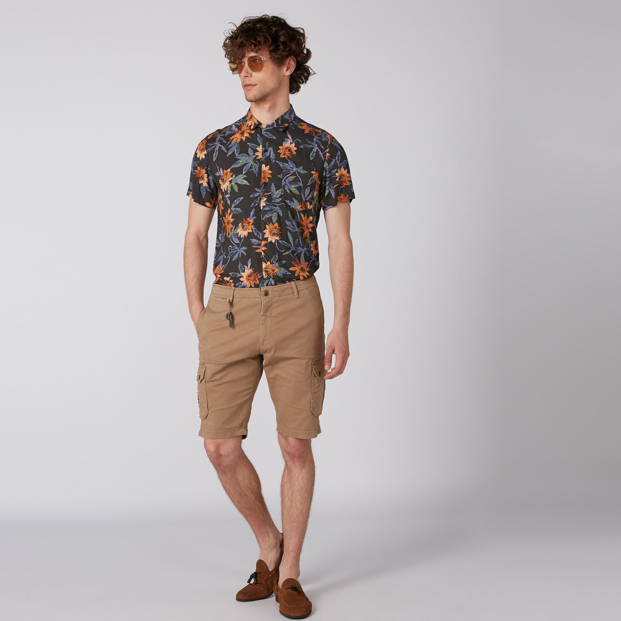 Floral Printed Shirt with Short Sleeves and Complete Placket-men-clothing-shirts-image-5