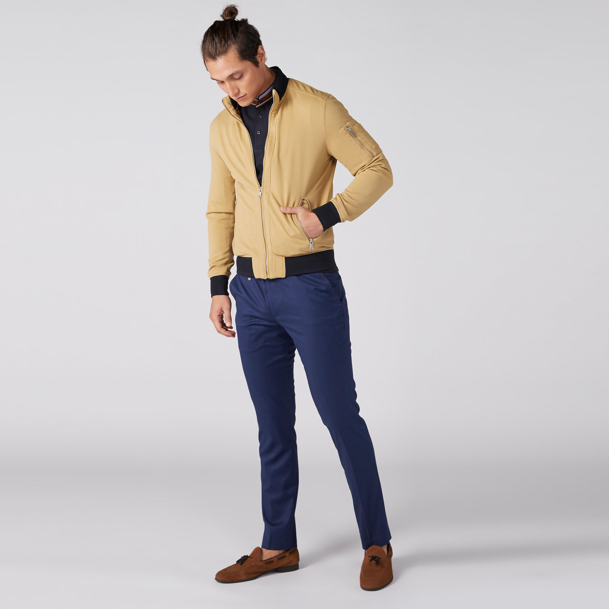 جاكيت بارز الملمس بأكمام طويلة وسحّاب إغلاق وجيوب-men-clothing-jacketsandblazers-jackets-image-4