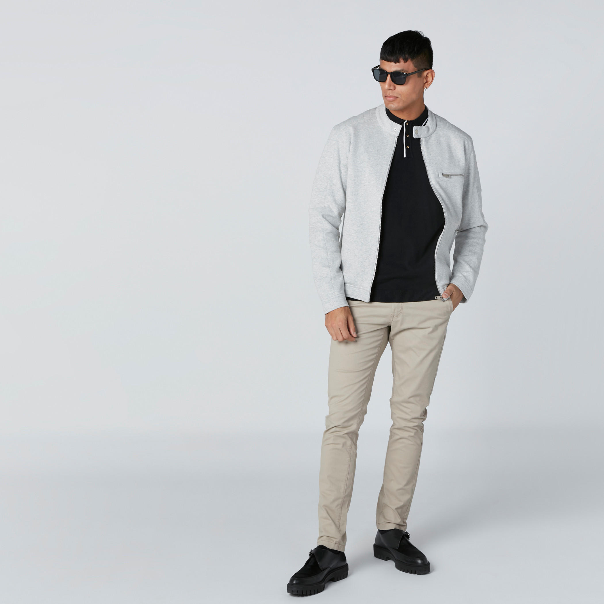 جاكيت بايكر بأكمام طويلة وسحّاب إغلاق وجيوب-men-clothing-jacketsandblazers-jackets-image-2