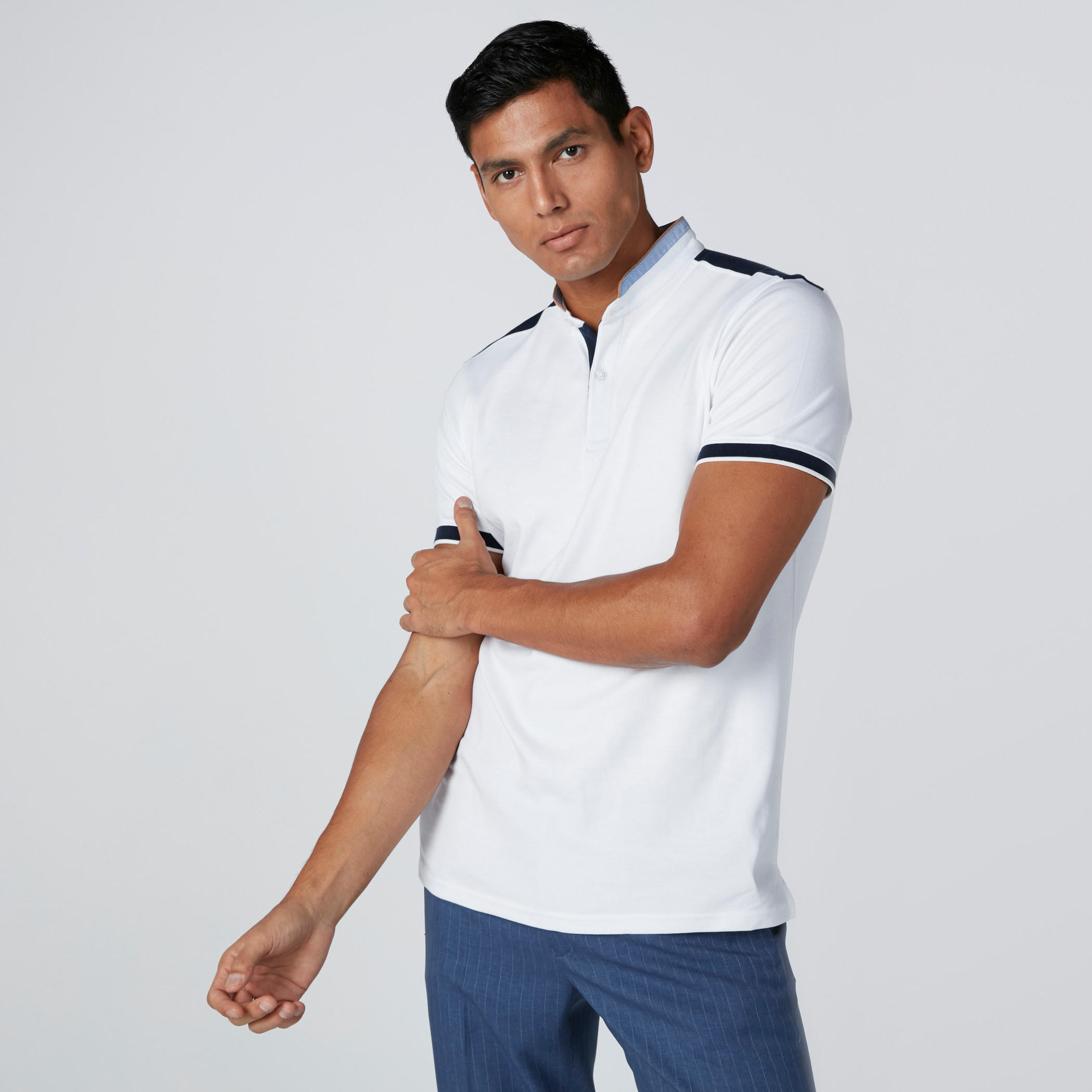 تيشيرت سليم فيت بياقة بولو وأكمام قصيرة-men-clothing-tshirtsandpolos-polos-image-1