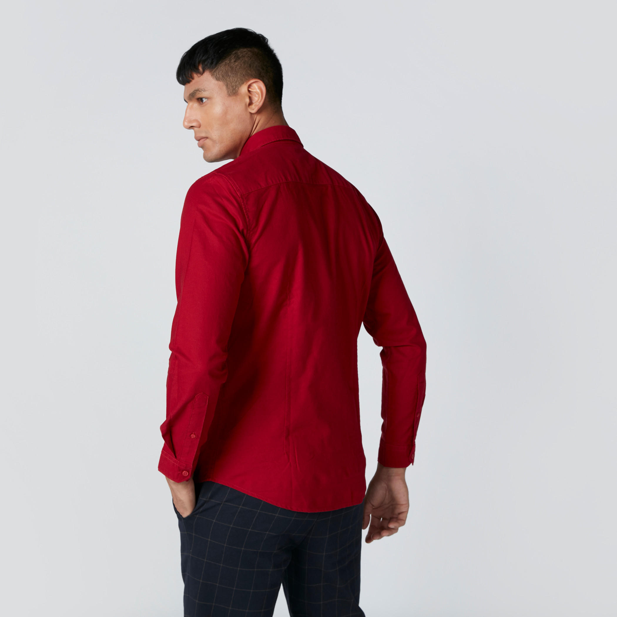 Long Sleeves Shirt in Slim Fit with Complete Placket-men-clothing-shirts-image-2