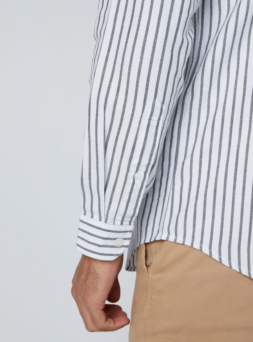 قميص مقلّم بياقة ماندارين وأكمام طويلة-men-clothing-shirts-image-4
