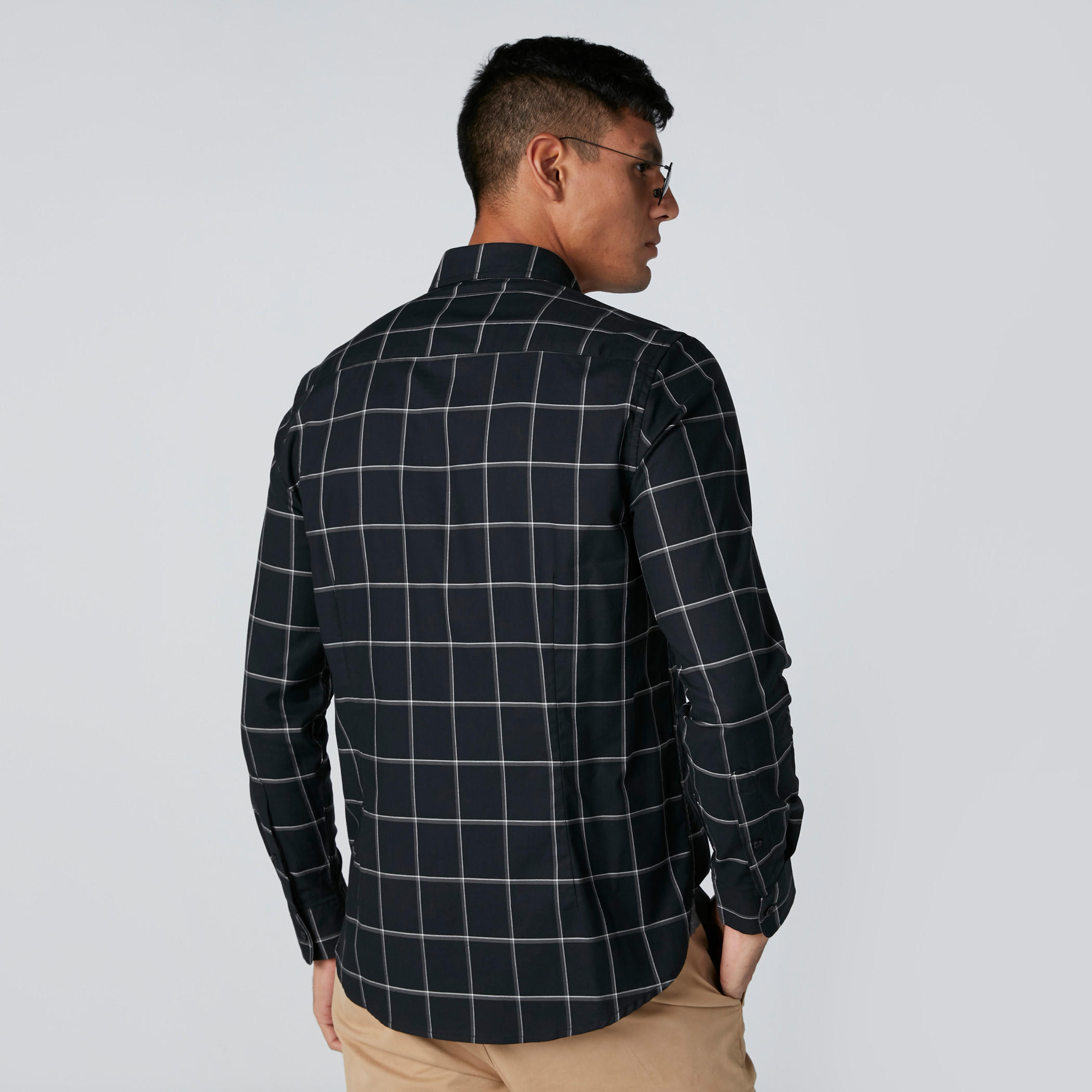 قميص سليم فيت كاروهات بأكمام طويلة-men-clothing-shirts-image-2