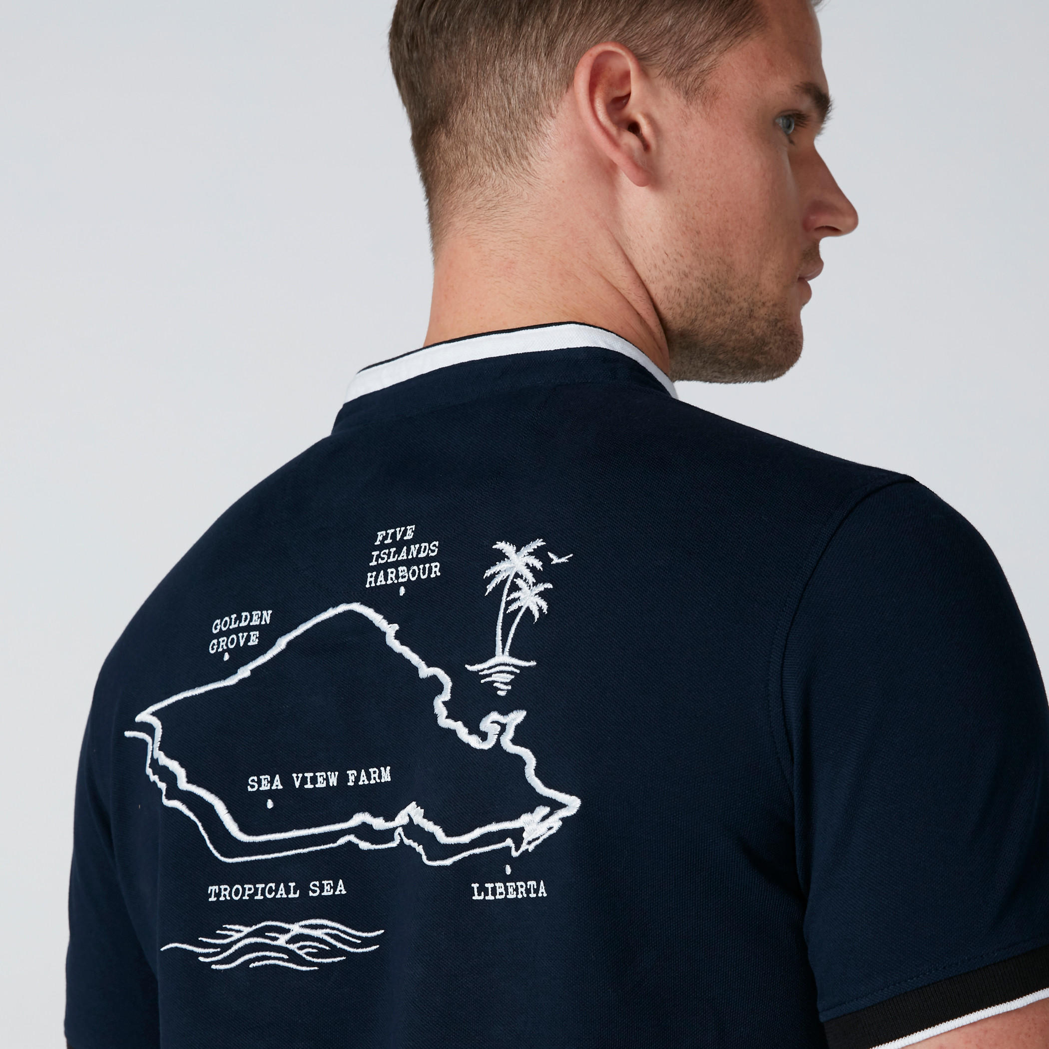 Embroidered T-Shirt with Henley Neck and Short Sleeves-men-clothing-tshirtsandpolos-tshirts-image-4