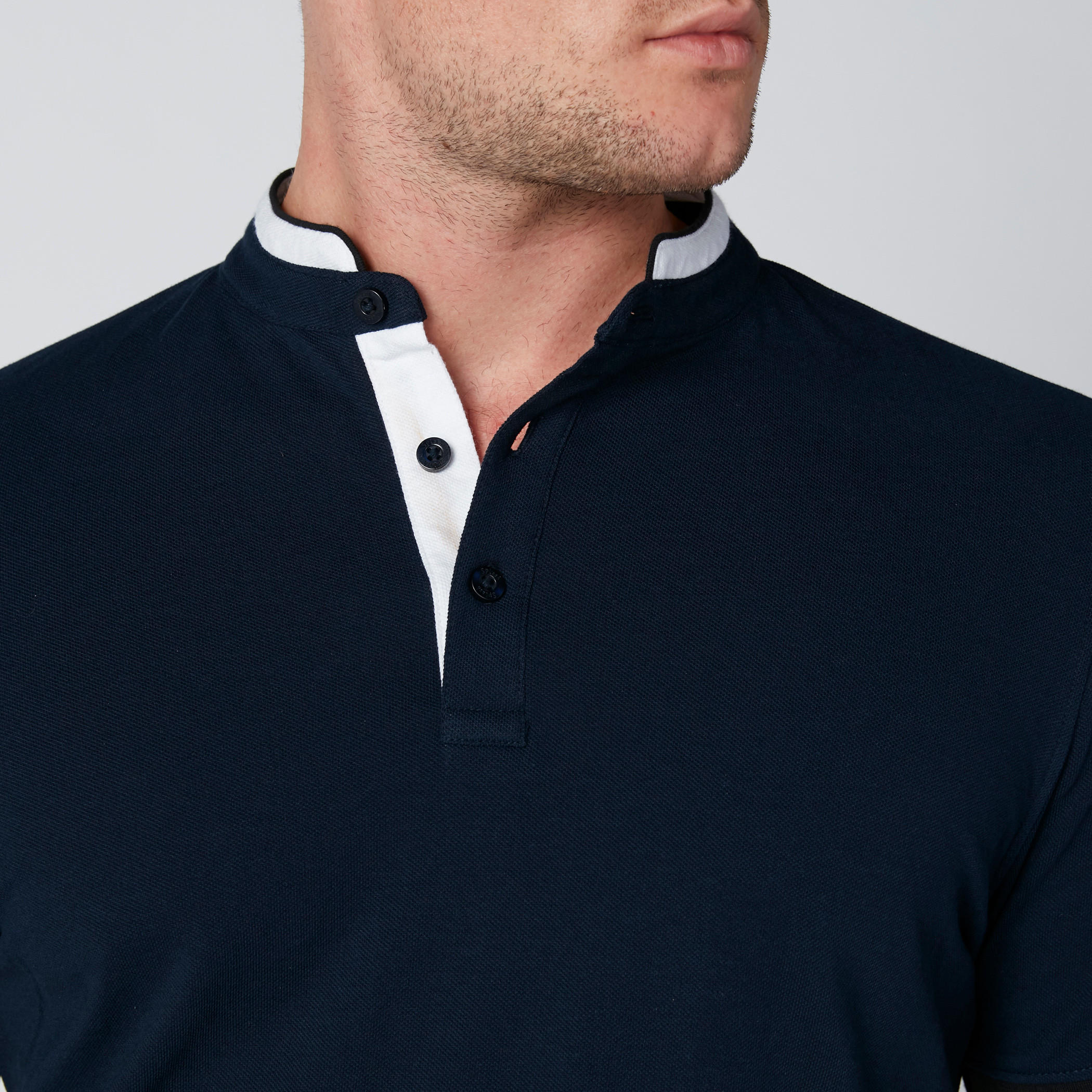 Embroidered T-Shirt with Henley Neck and Short Sleeves-men-clothing-tshirtsandpolos-tshirts-image-5