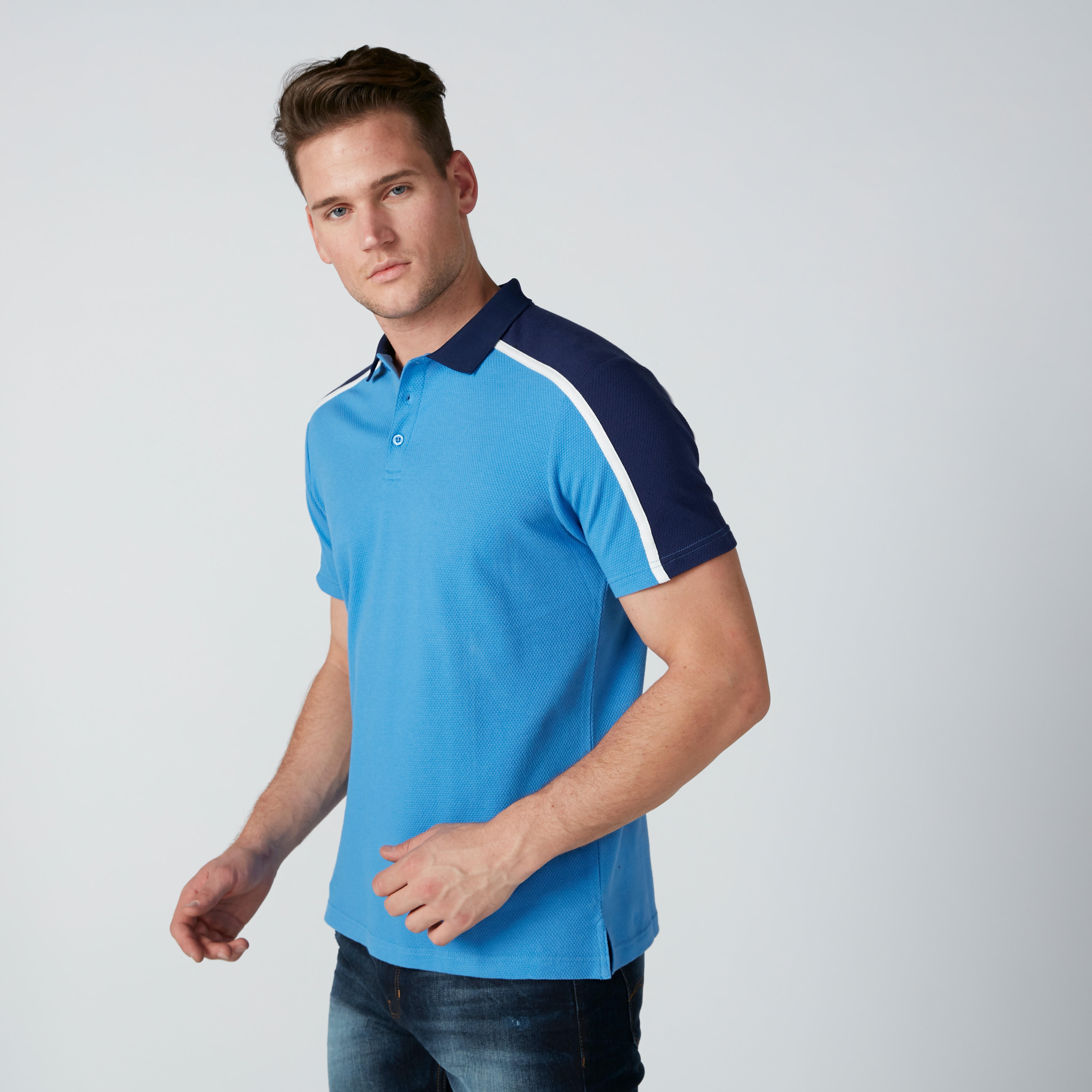 Polo Neck T-Shirt in Slim Fit with Short Sleeves-men-clothing-tshirtsandpolos-polos-image-1
