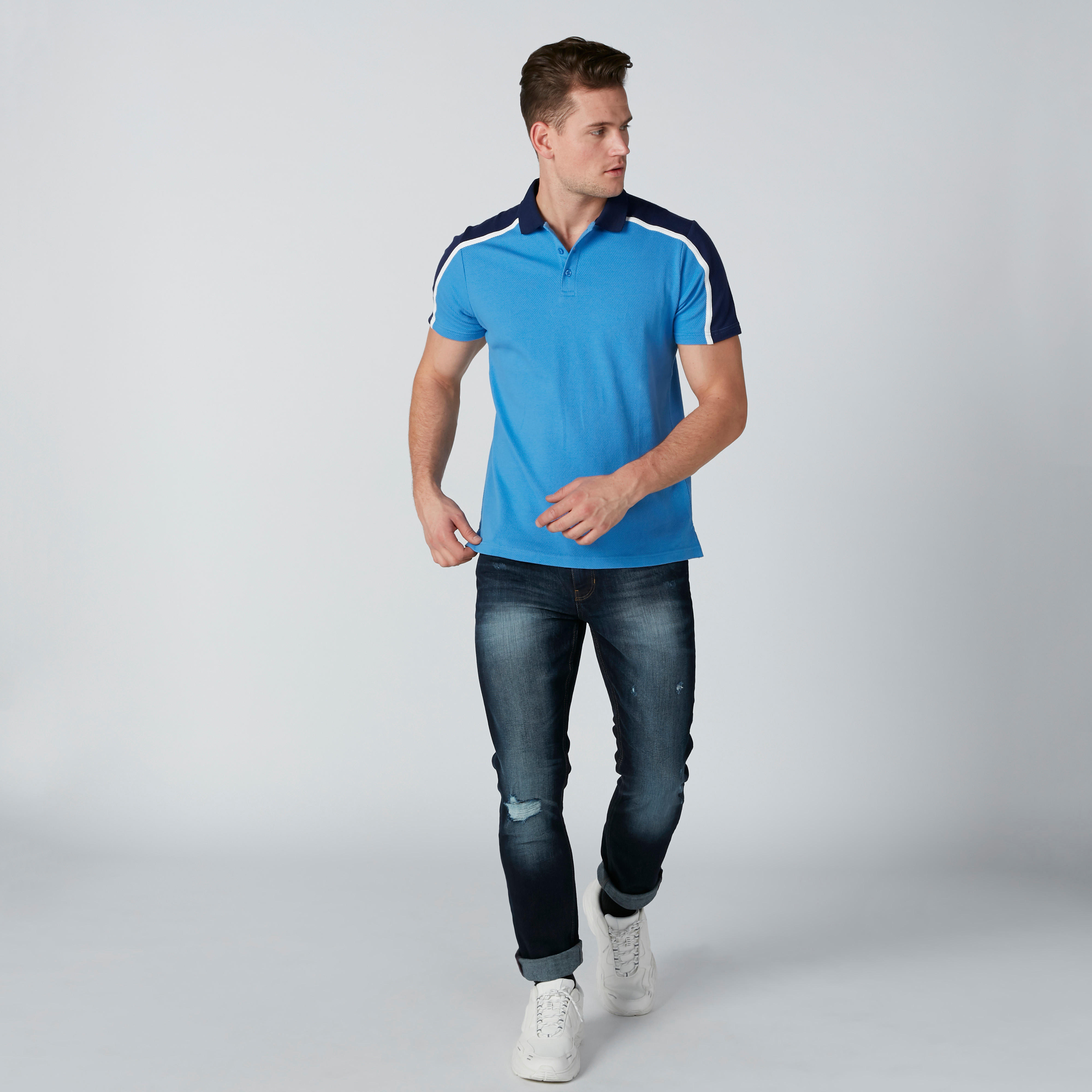 Polo Neck T-Shirt in Slim Fit with Short Sleeves-men-clothing-tshirtsandpolos-polos-image-3