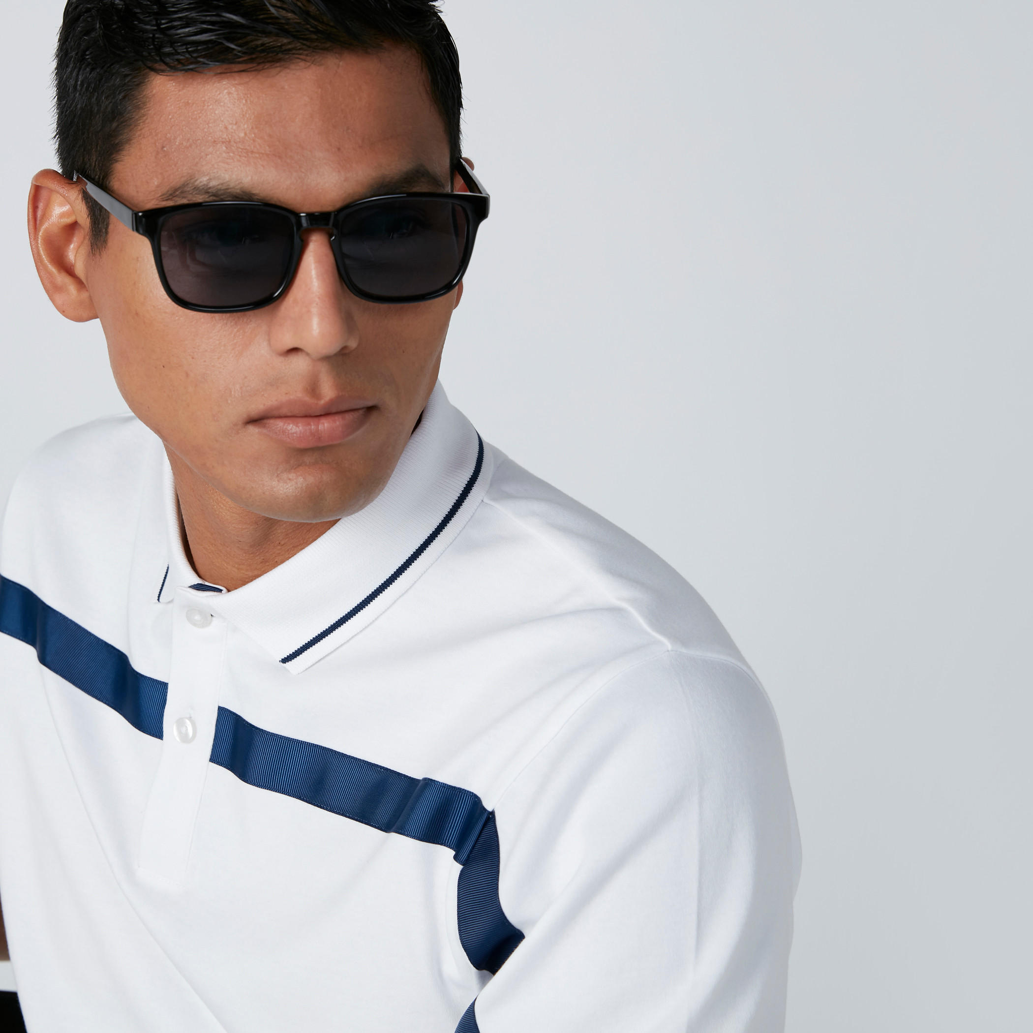 Cut and Sew Polo Neck T-Shirt with Short Sleeves and Tape Detail-men-clothing-tshirtsandpolos-polos-image-4