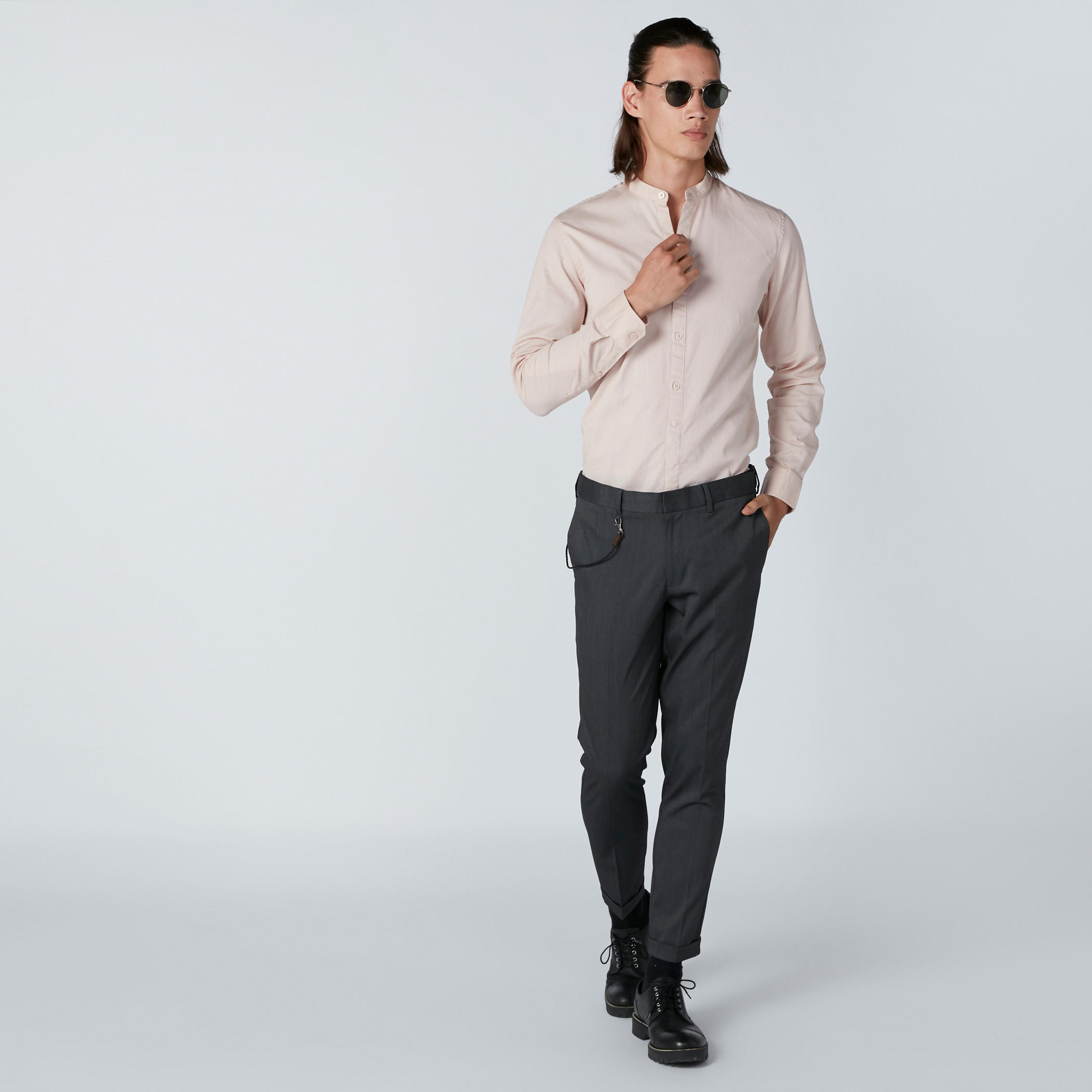قميص بأكمام طويلة وياقة ماندارين وأزرار-men-clothing-shirts-image-3
