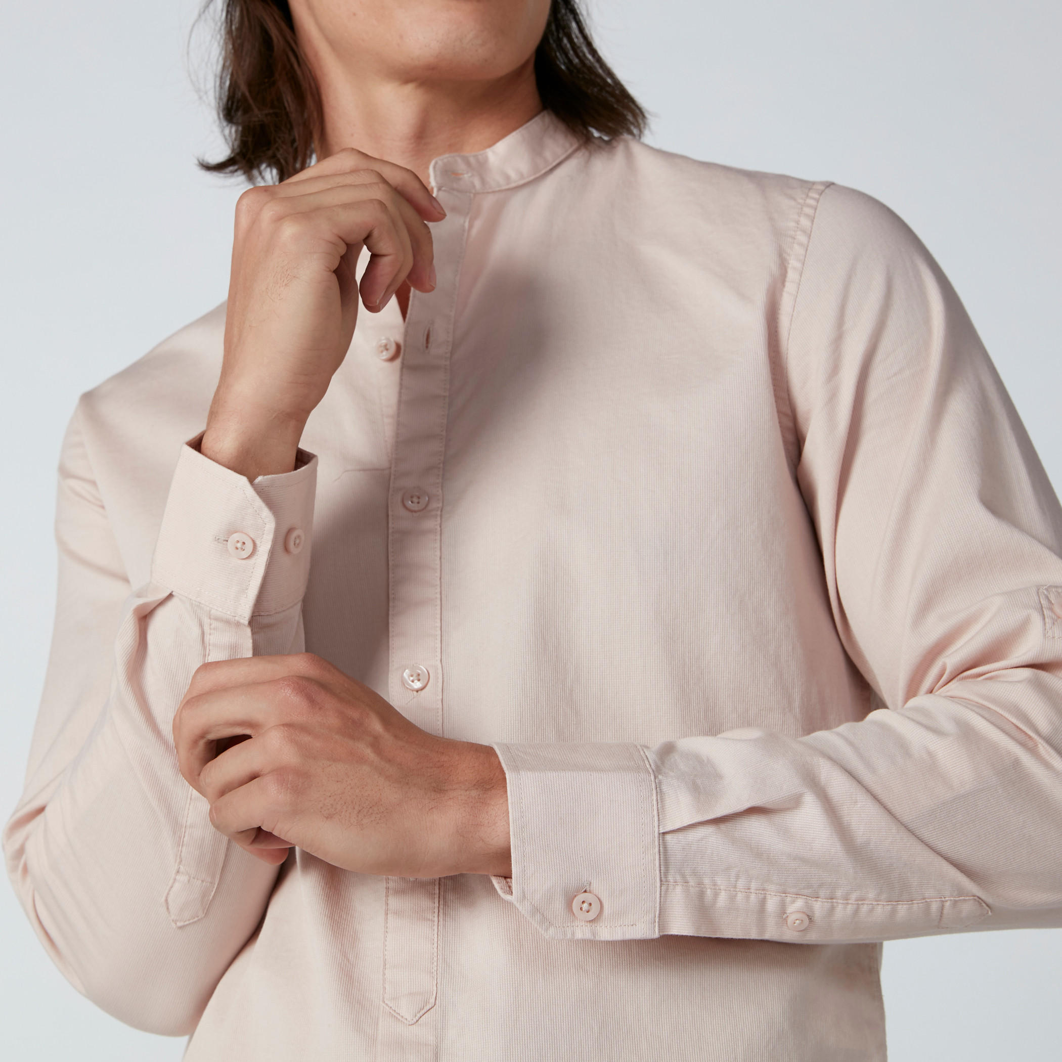قميص بأكمام طويلة وياقة ماندارين وأزرار-men-clothing-shirts-image-4