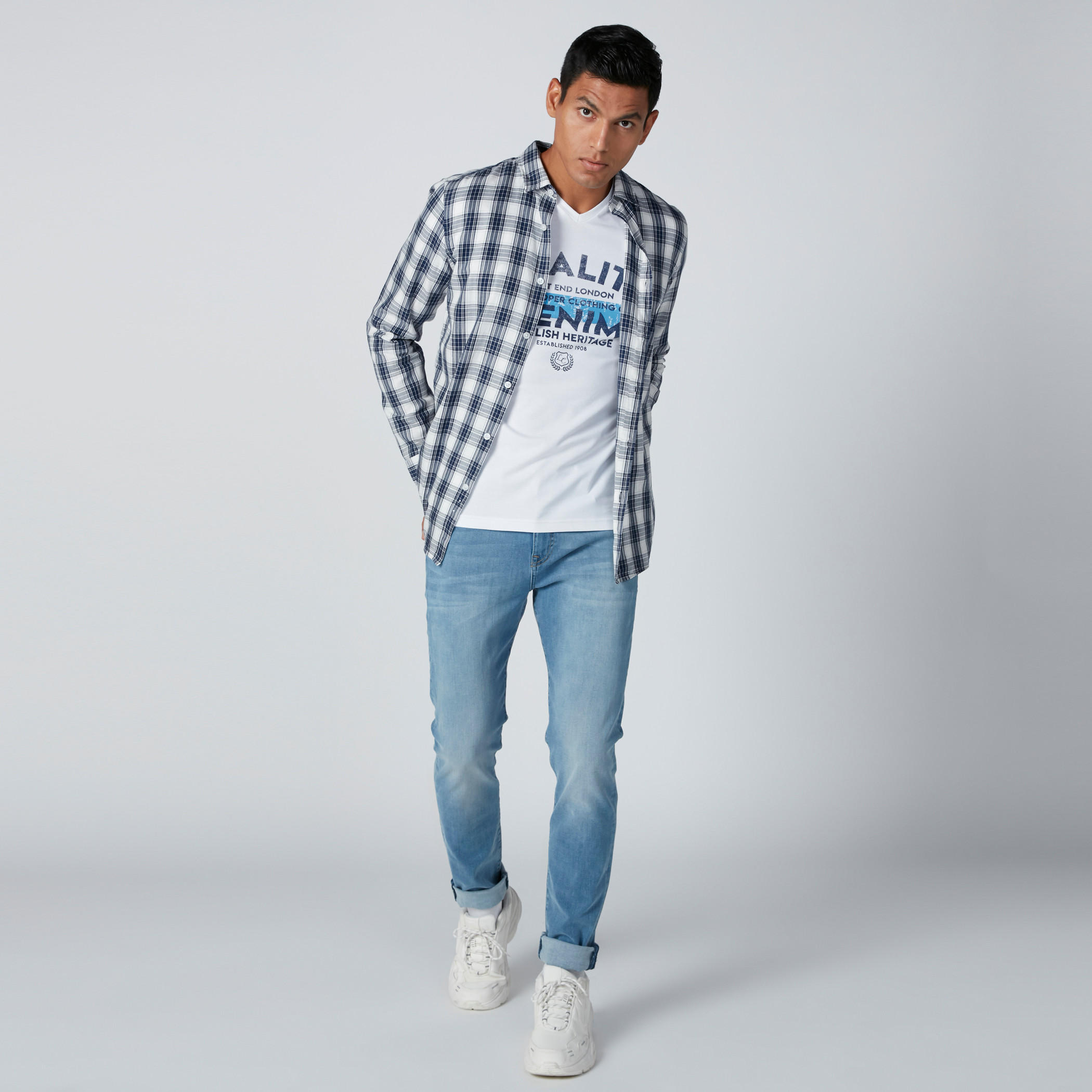 قميص كاروهات بأكمام طويلة وأزرار-men-clothing-shirts-image-1