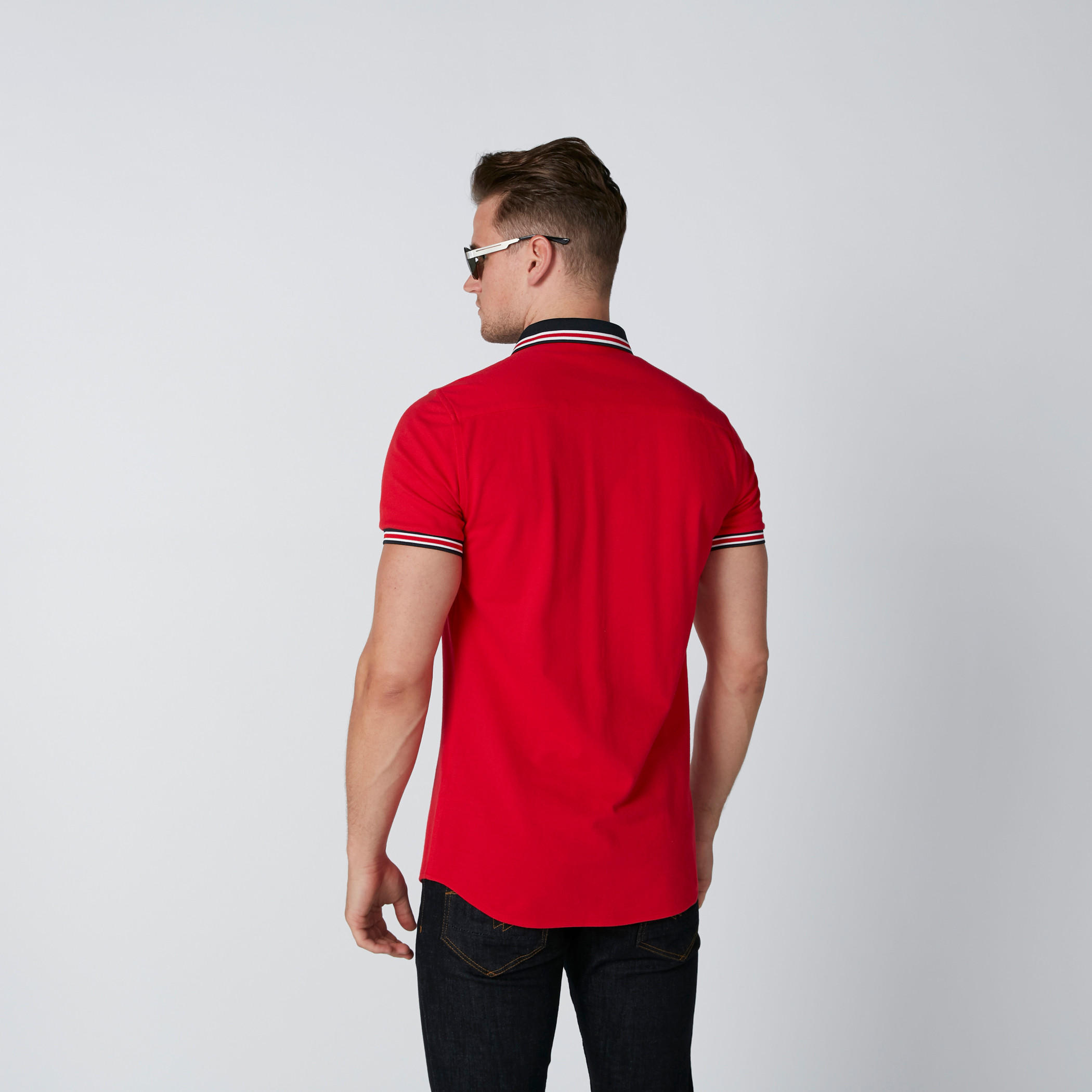 قميص سليم فيت بأكمام قصيرة وأزرار-men-clothing-shirts-image-2