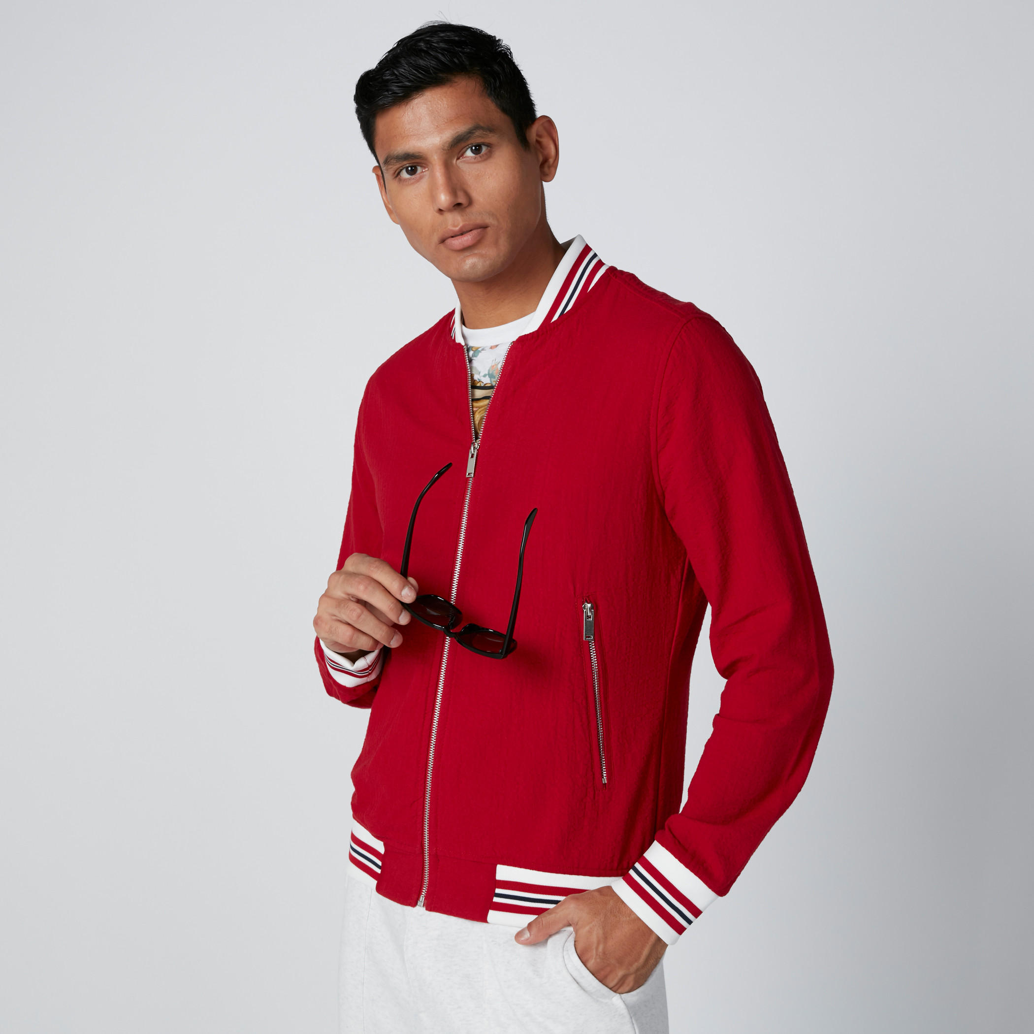 Bomber Jacket with Long Sleeves and Zip Closure-men-clothing-jacketsandblazers-jackets-image-1