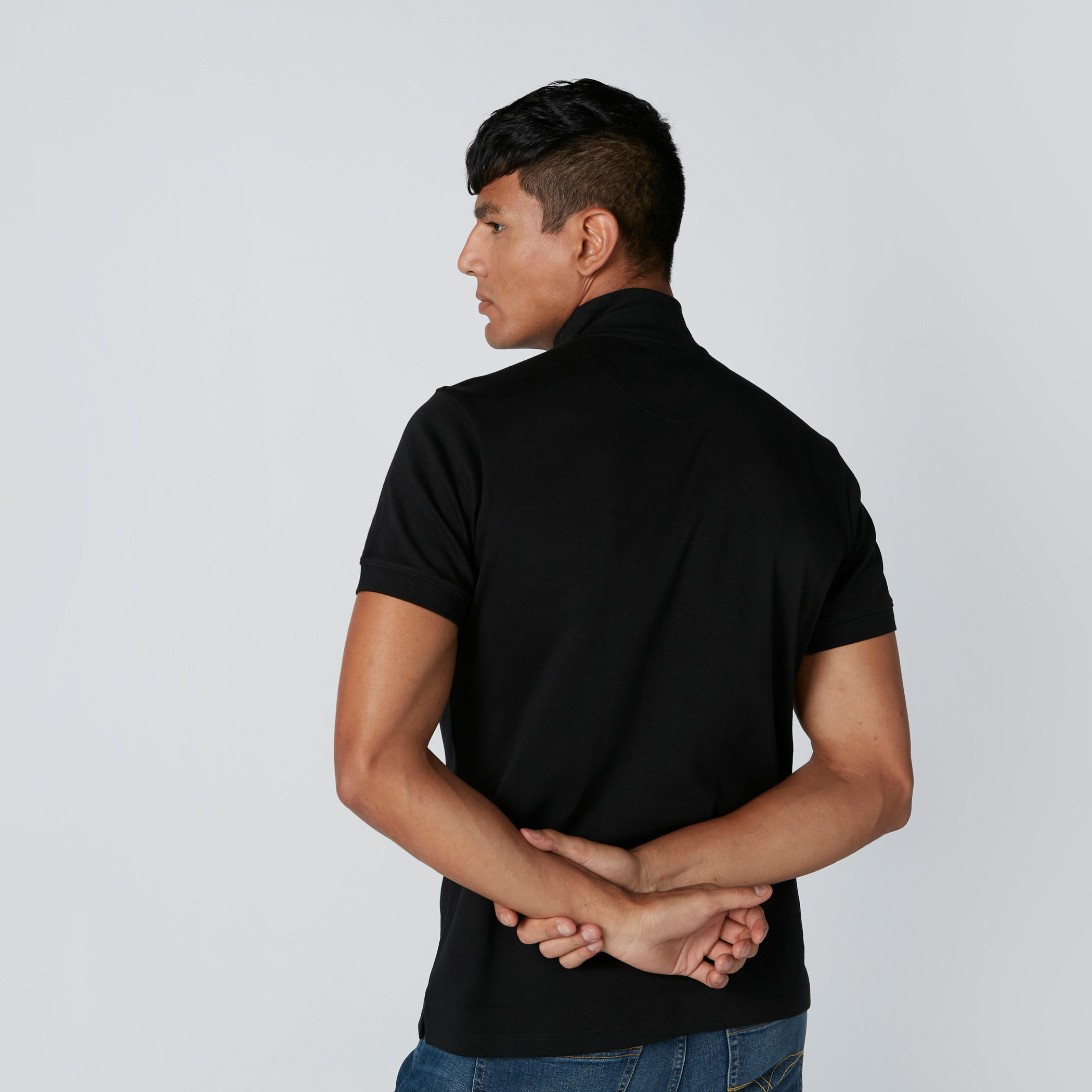 تيشيرت بياقة عالية وأكمام قصيرة-men-clothing-tshirtsandpolos-polos-image-3