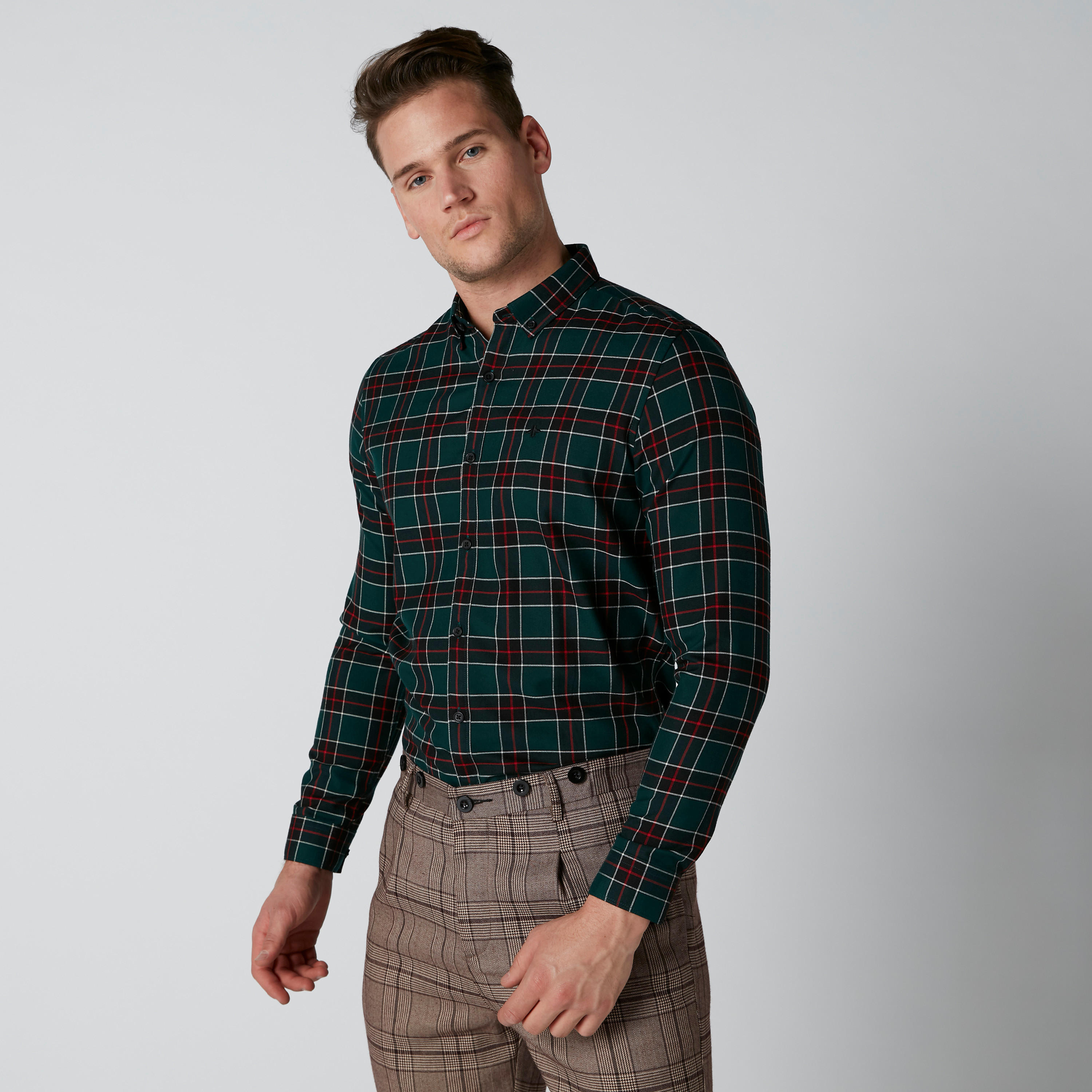 قميص كاروهات بأكمام طويلة-men-clothing-shirts-image-3
