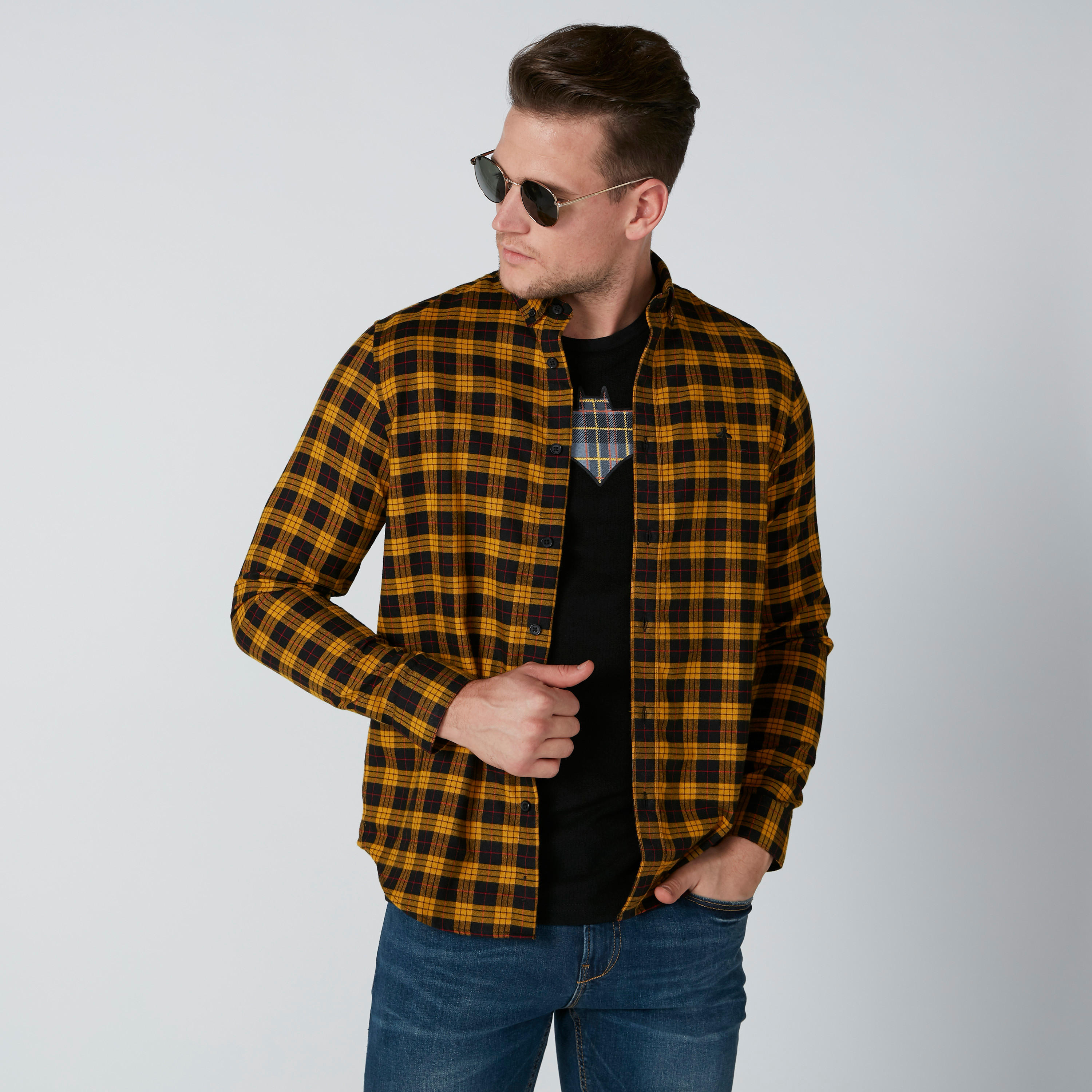 قميص كاروهات بأكمام طويلة وأزرار-men-clothing-shirts-image-4