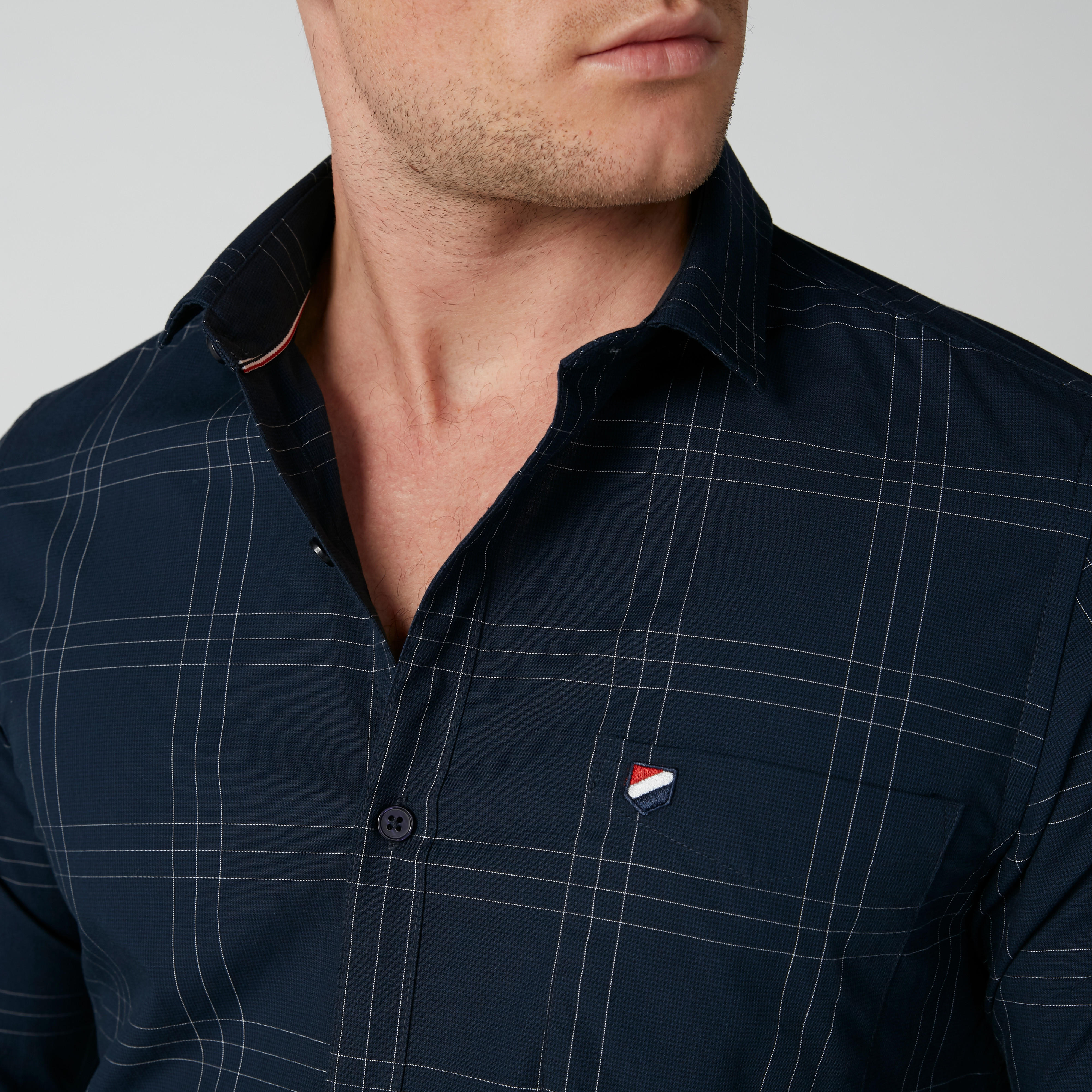 Chequered Shirt with Long Sleeves and Complete Placket-men-clothing-shirts-image-4