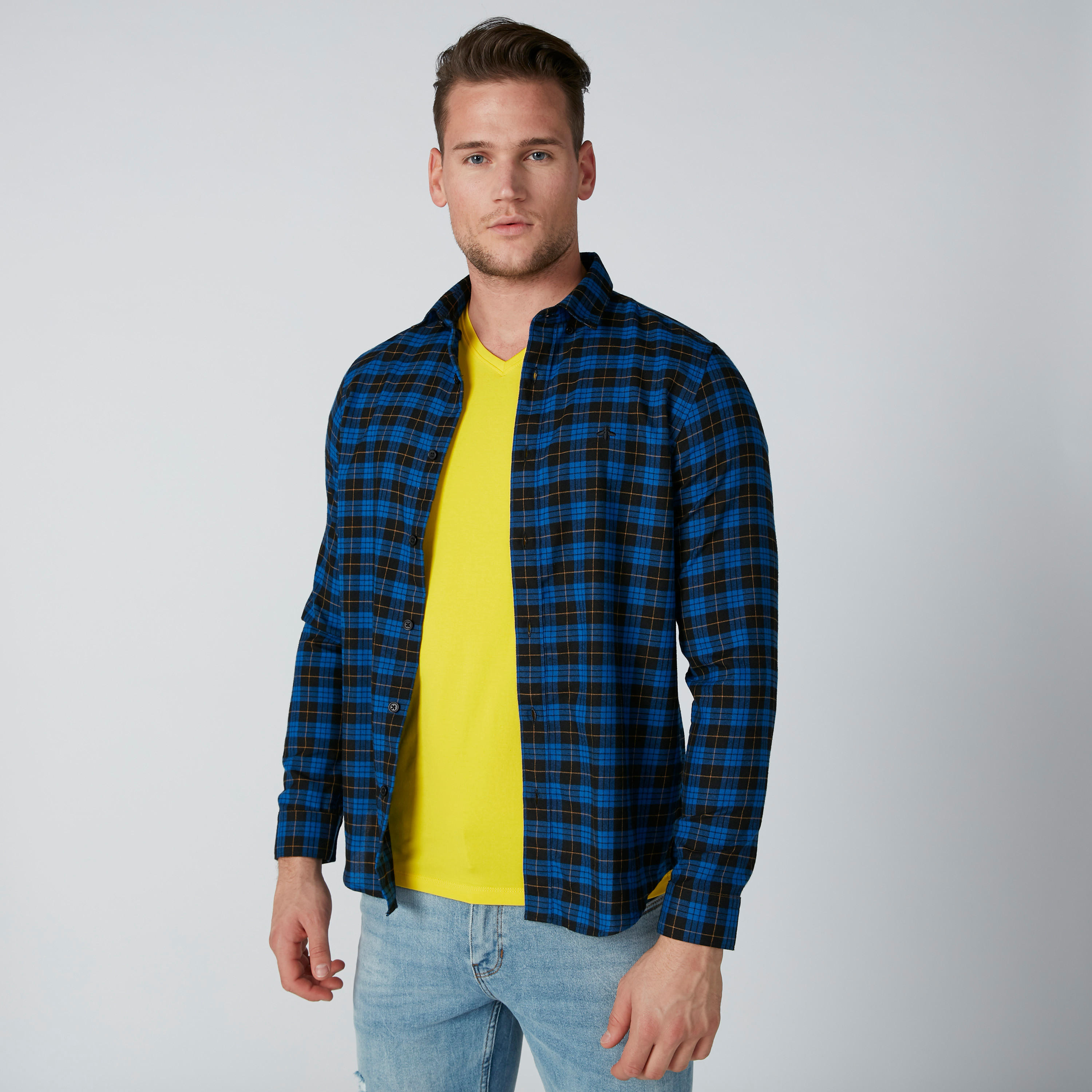 قميص كاروهات بأكمام طويلة وأزرار-men-clothing-shirts-image-4