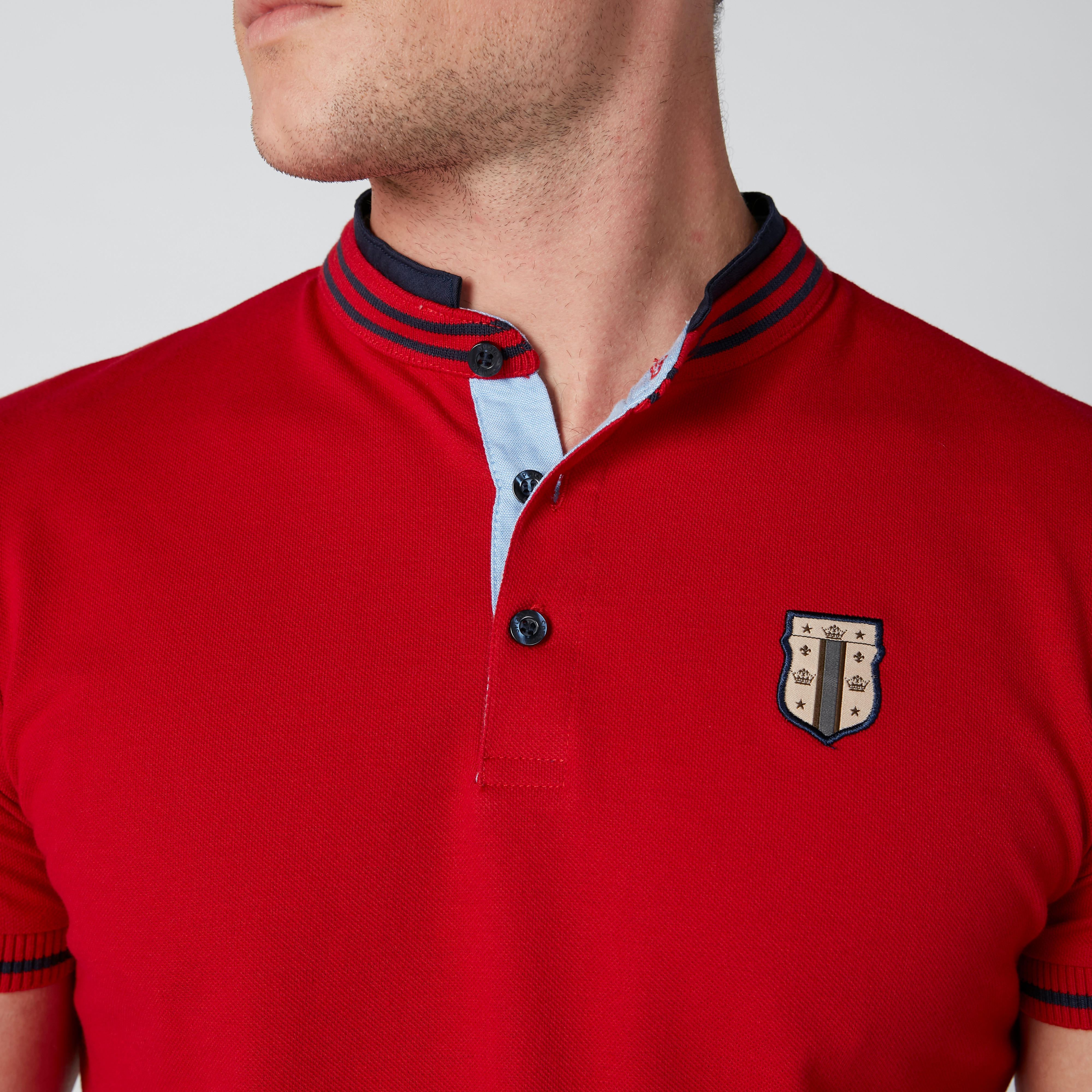 Mandarin Collar T-Shirt with Short Sleeves-men-clothing-tshirtsandpolos-polos-image-4