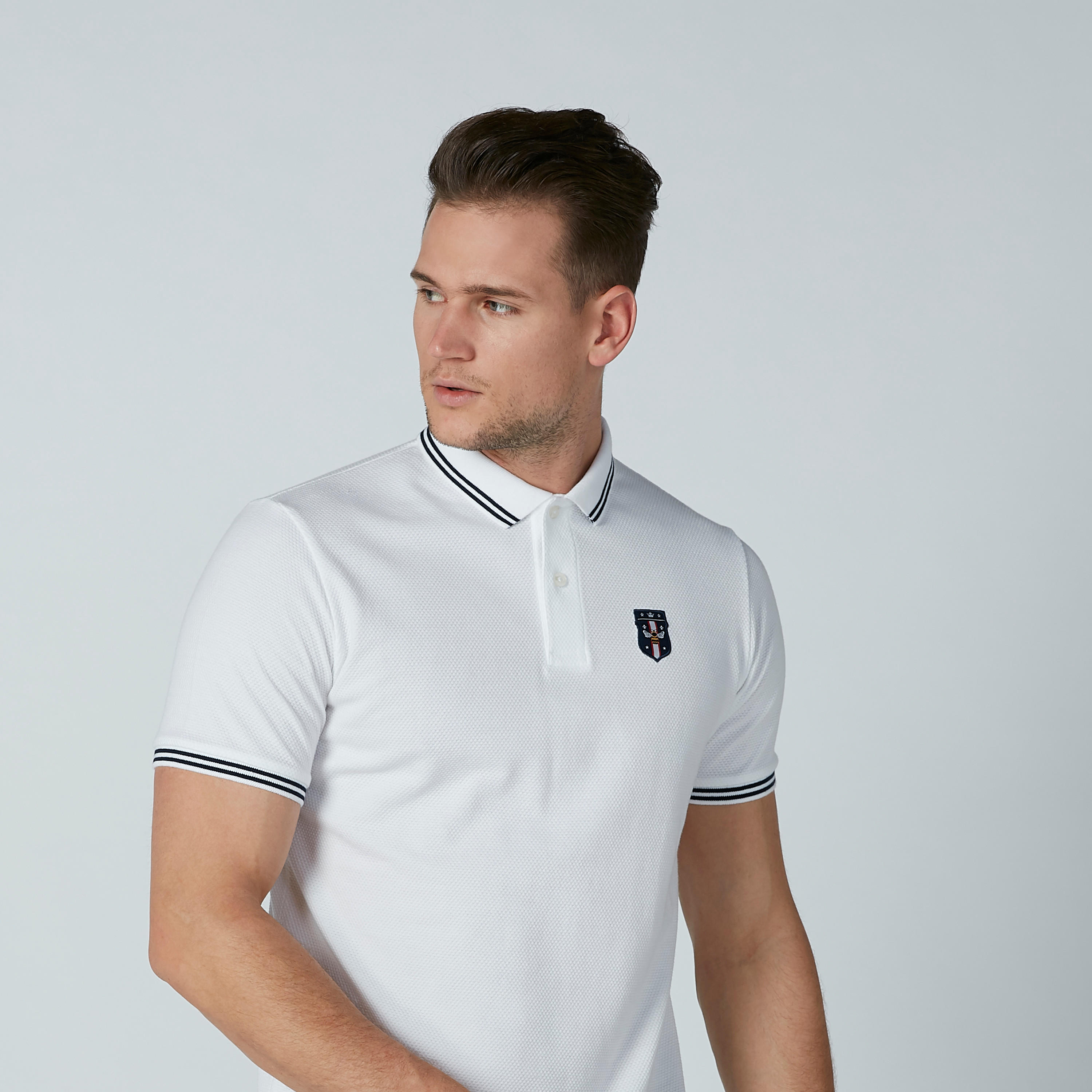 Solid T-Shirt with Polo Neck and Tipping Detail-men-clothing-tshirtsandpolos-polos-image-2