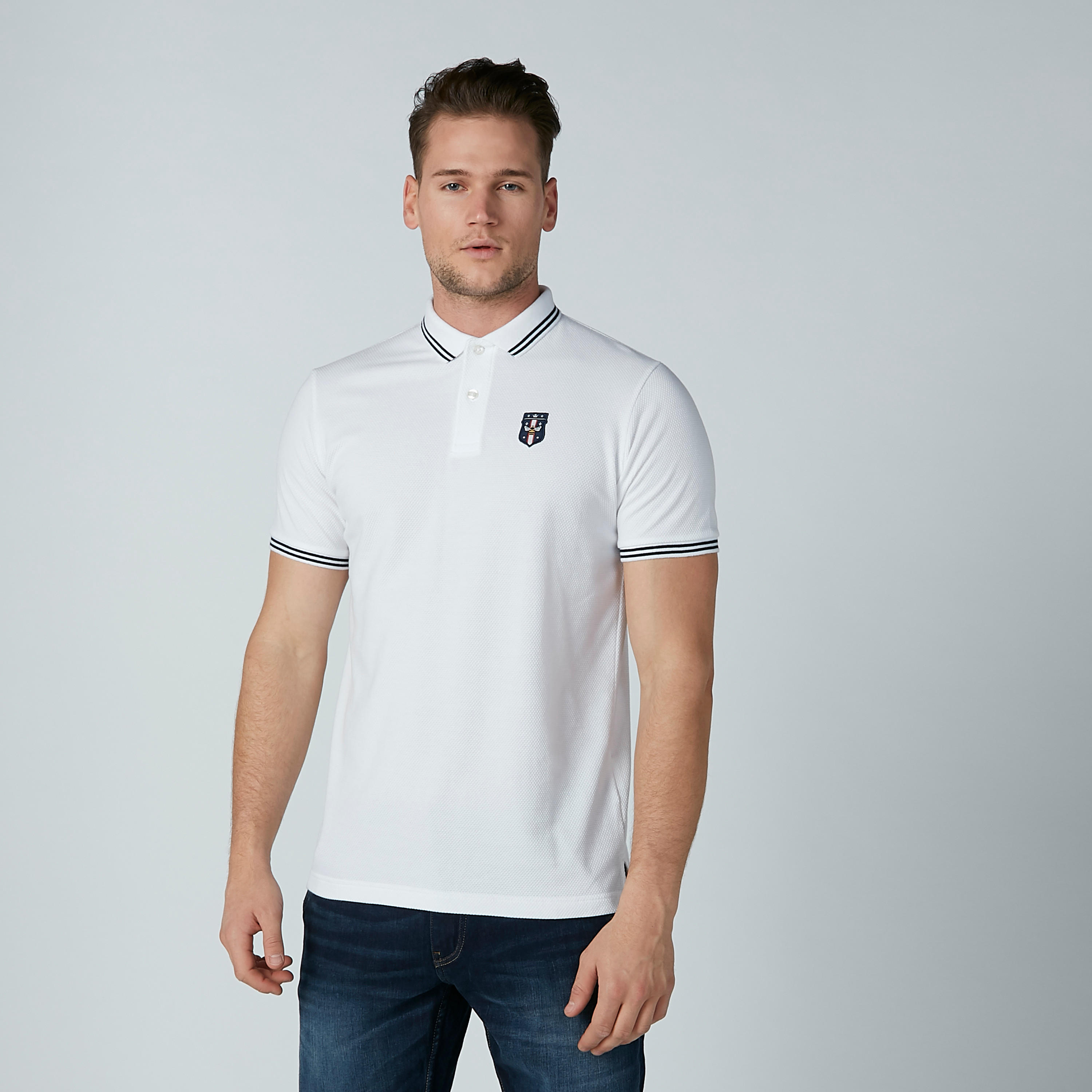 Solid T-Shirt with Polo Neck and Tipping Detail-men-clothing-tshirtsandpolos-polos-image-4