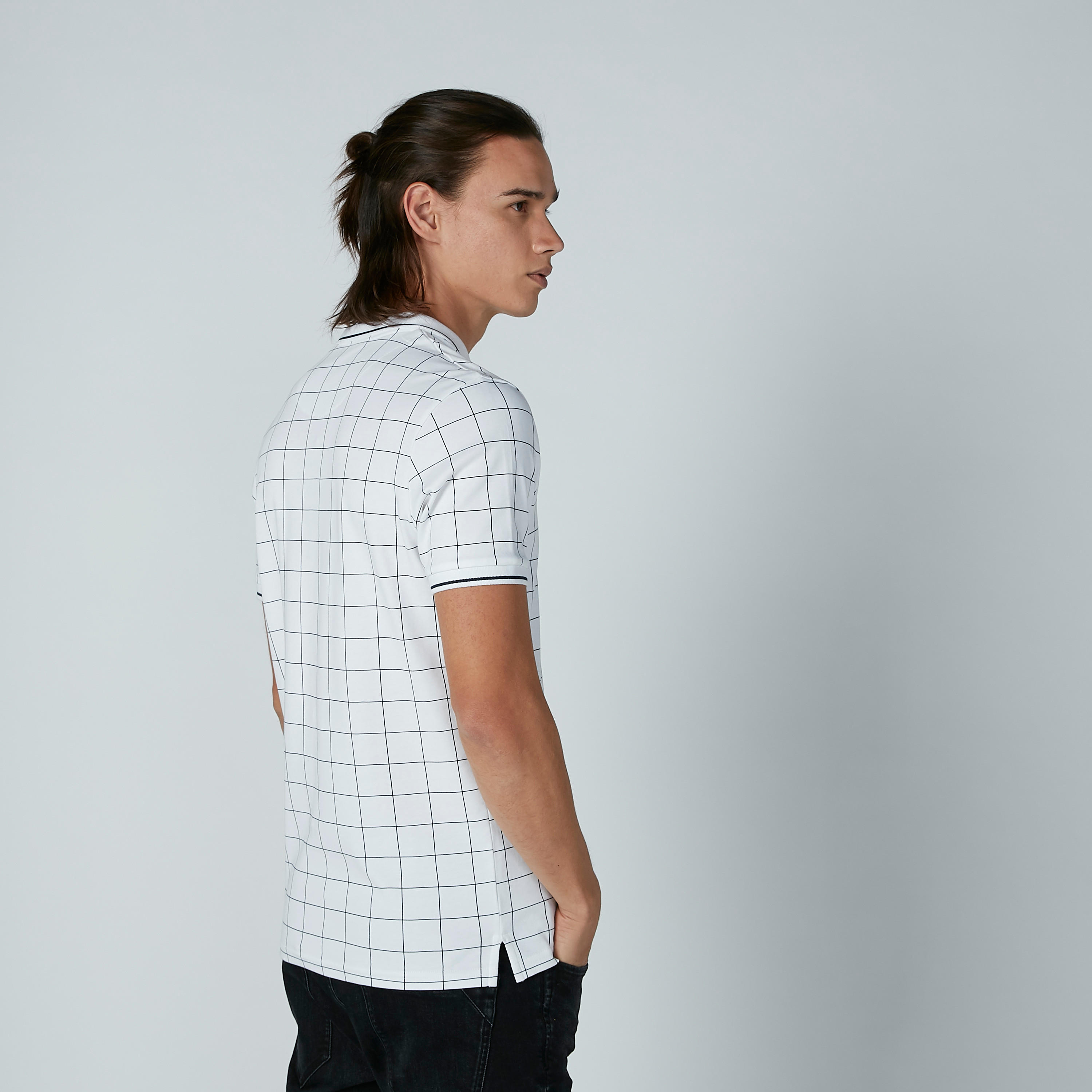 تيشيرت كاروهات بياقة بولو وأكمام قصيرة-men-clothing-tshirtsandpolos-polos-image-3