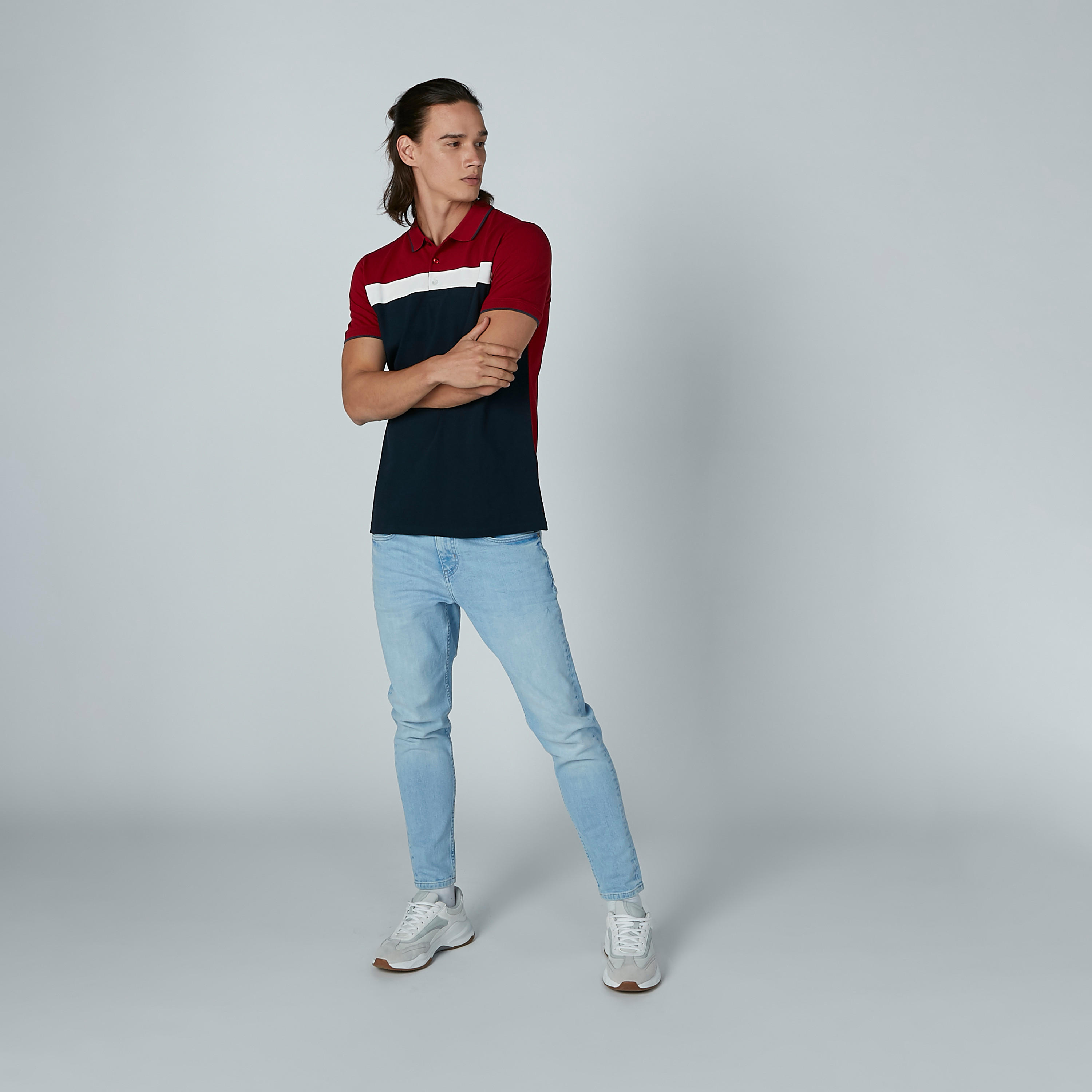 تيشيرت سادة بياقة بولو وأكمام قصيرة-men-clothing-tshirtsandpolos-polos-image-1