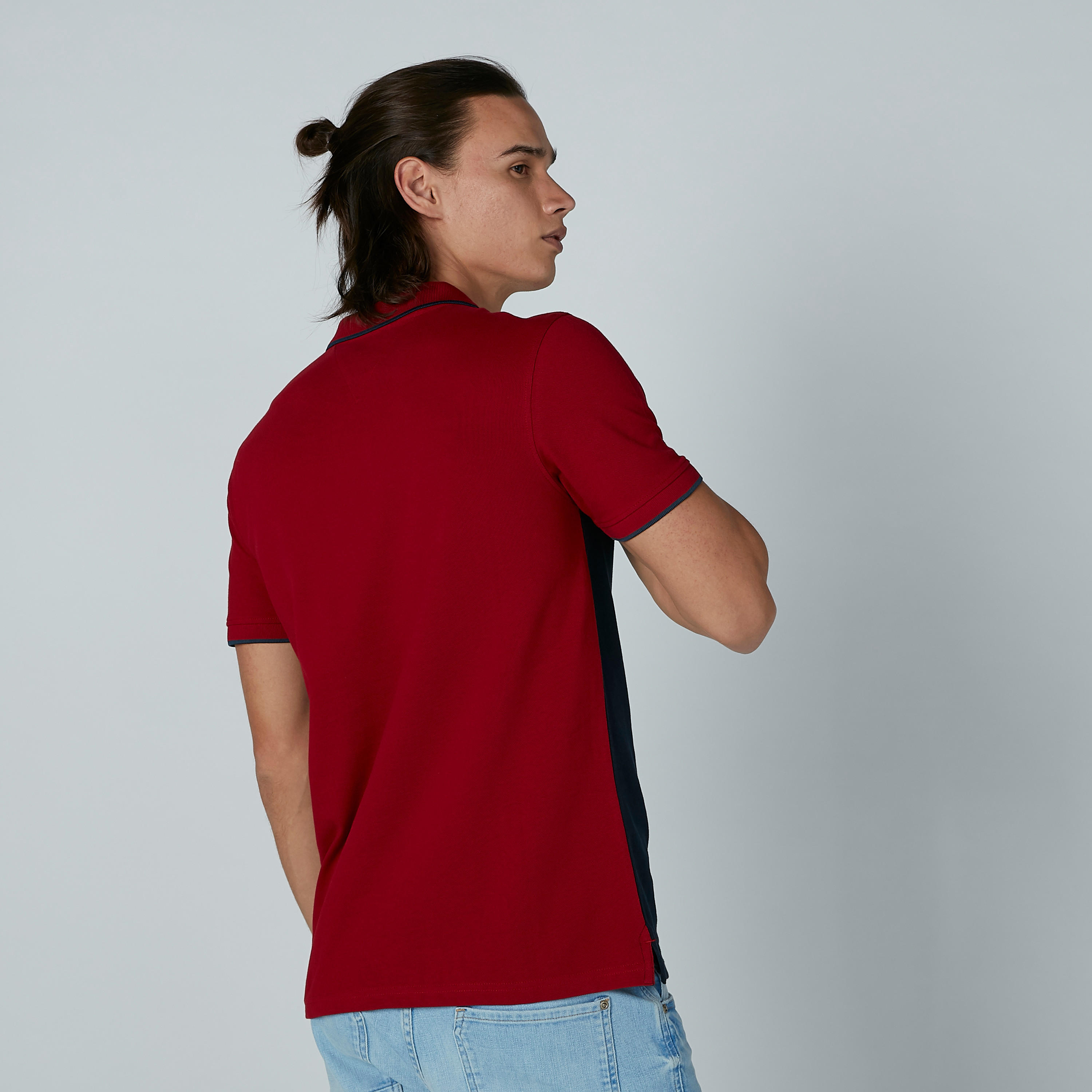 تيشيرت سادة بياقة بولو وأكمام قصيرة-men-clothing-tshirtsandpolos-polos-image-3