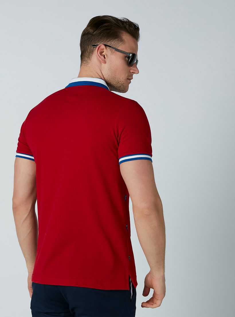 تيشيرت مطرّز بياقة بولو وأكمام قصيرة-men-clothing-tshirtsandpolos-polos-image-4