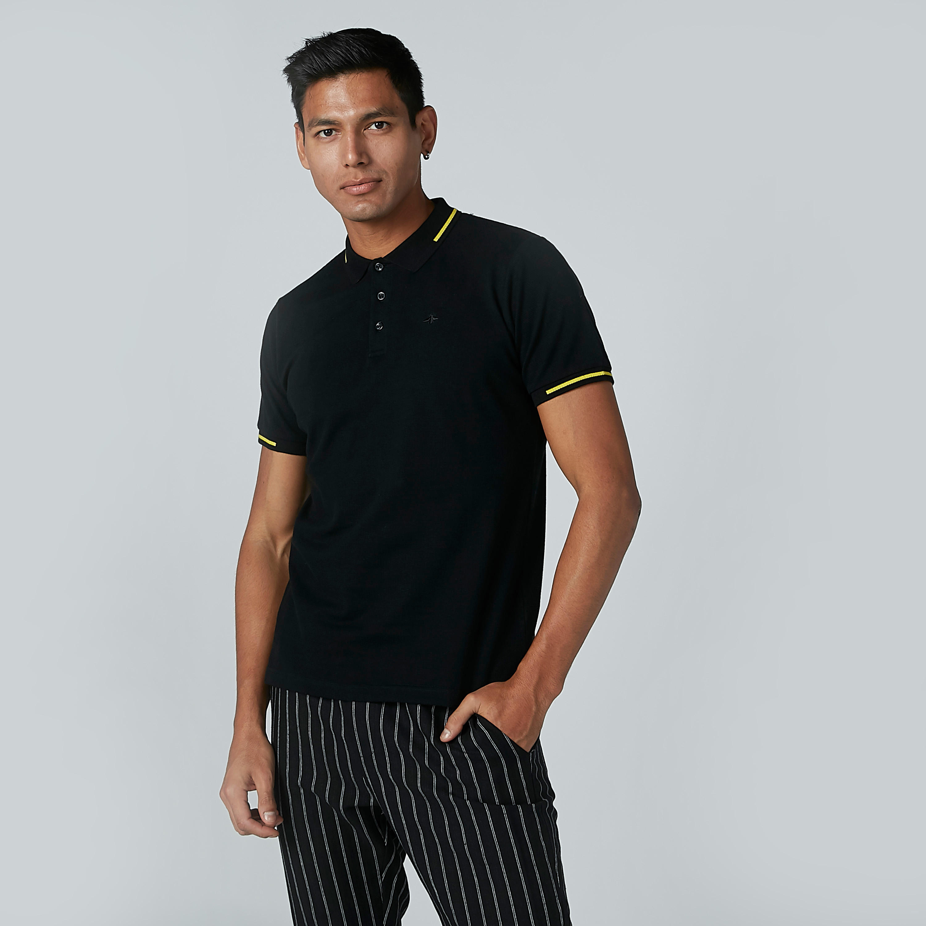 تيشيرت سادة بياقة بولو وأكمام قصيرة-men-clothing-tshirtsandpolos-polos-image-2