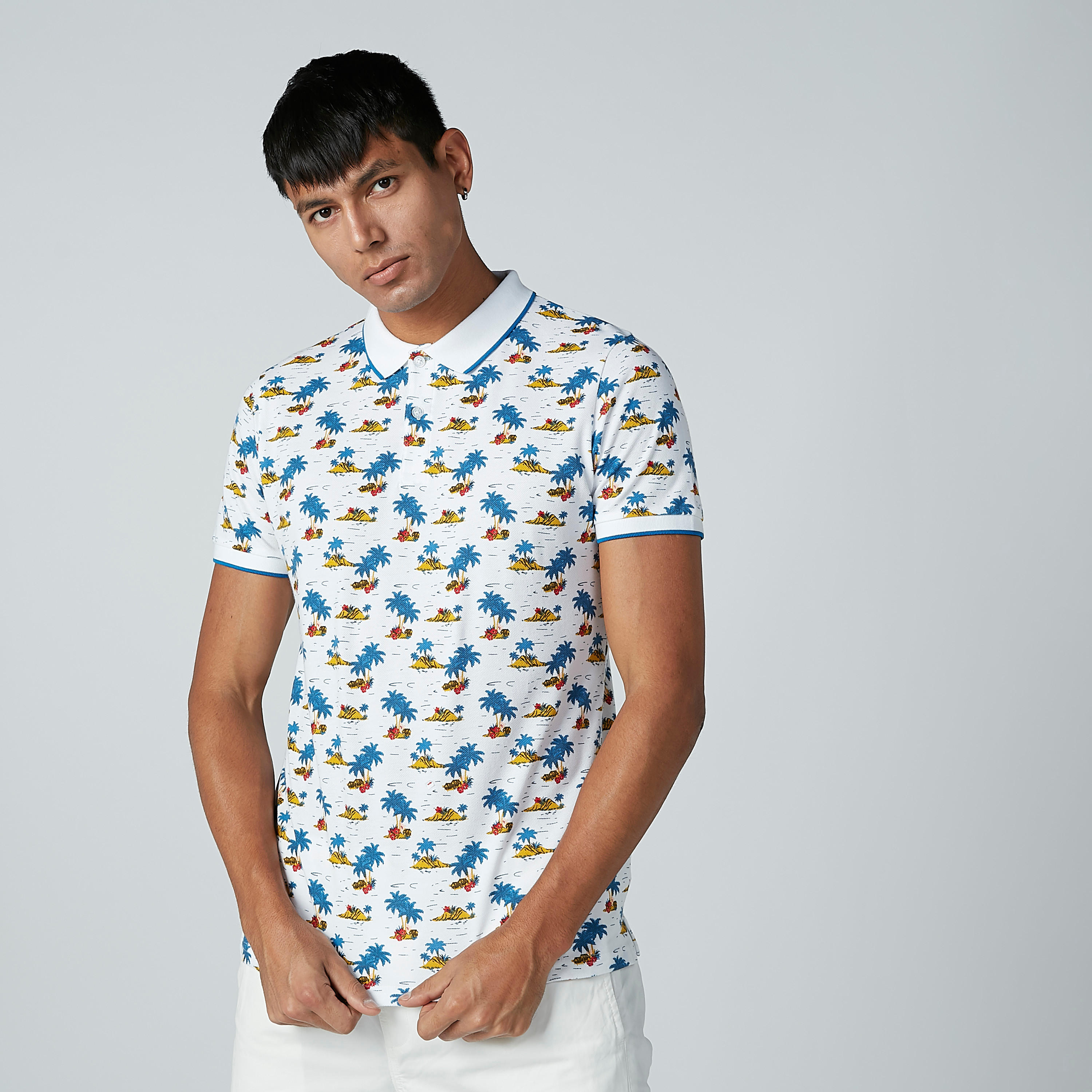 تيشيرت بياقة بولو وأكمام قصيرة وطبعات-men-clothing-tshirtsandpolos-polos-image-1