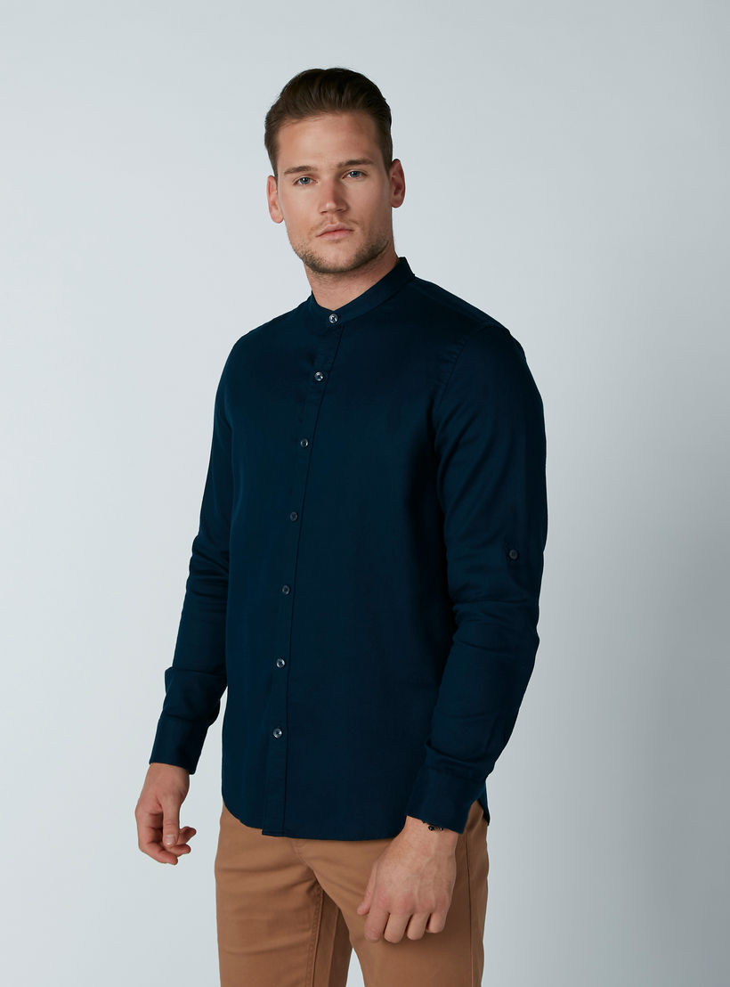 قميص بياقة ماندارين وأكمام طويلة-men-clothing-shirts-image-3
