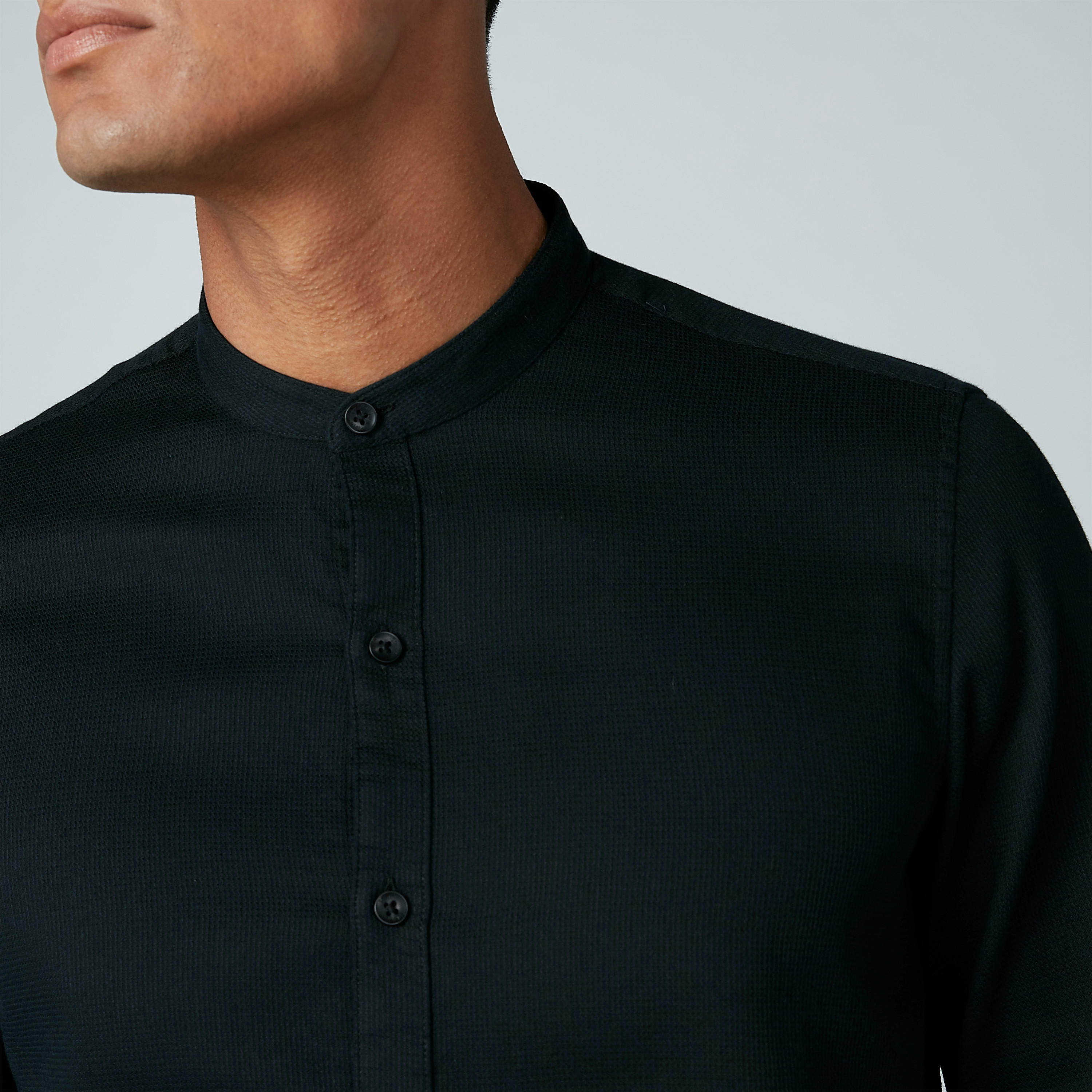 قميص بياقة ماندارين وأكمام طويلة-men-clothing-shirts-image-3